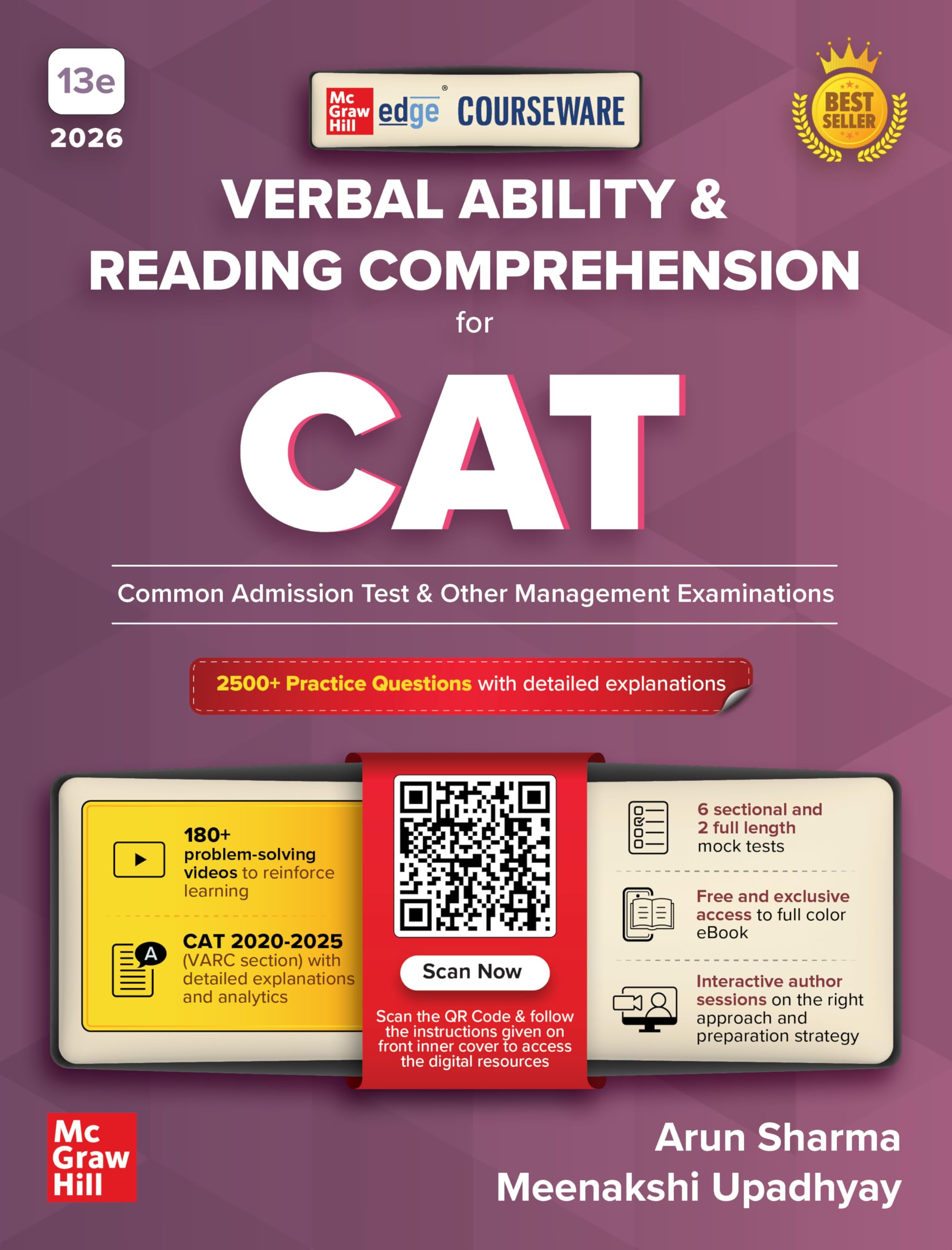 Courseware on Verbal Ability & Reading Comprehension, 13e for CAT 2026 by Arun Sharma | 2500+ Solved Practice Questions | 170+ P