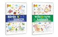 2 in 1 Copy to Colour  Birds & Insects and Wild & Farm Animals : Fun barnyard scenes, Colourful jungle creatures, Engaging kid