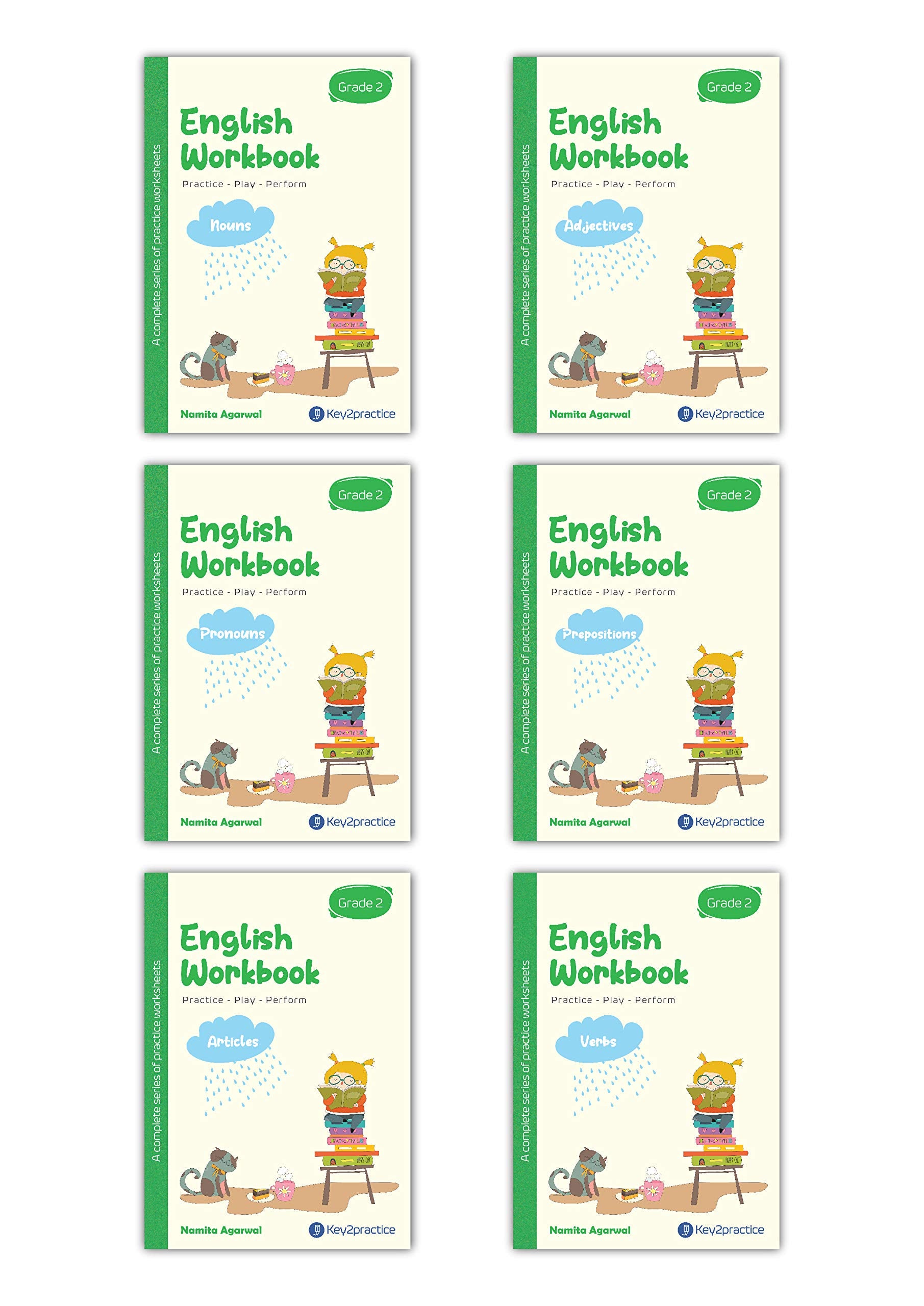 Key2Practice English Grammar Activity Workbook For Class 2 (Set Of 6) : Combo Of (Nouns, Pronouns, Articles, Adjectives, Preposi