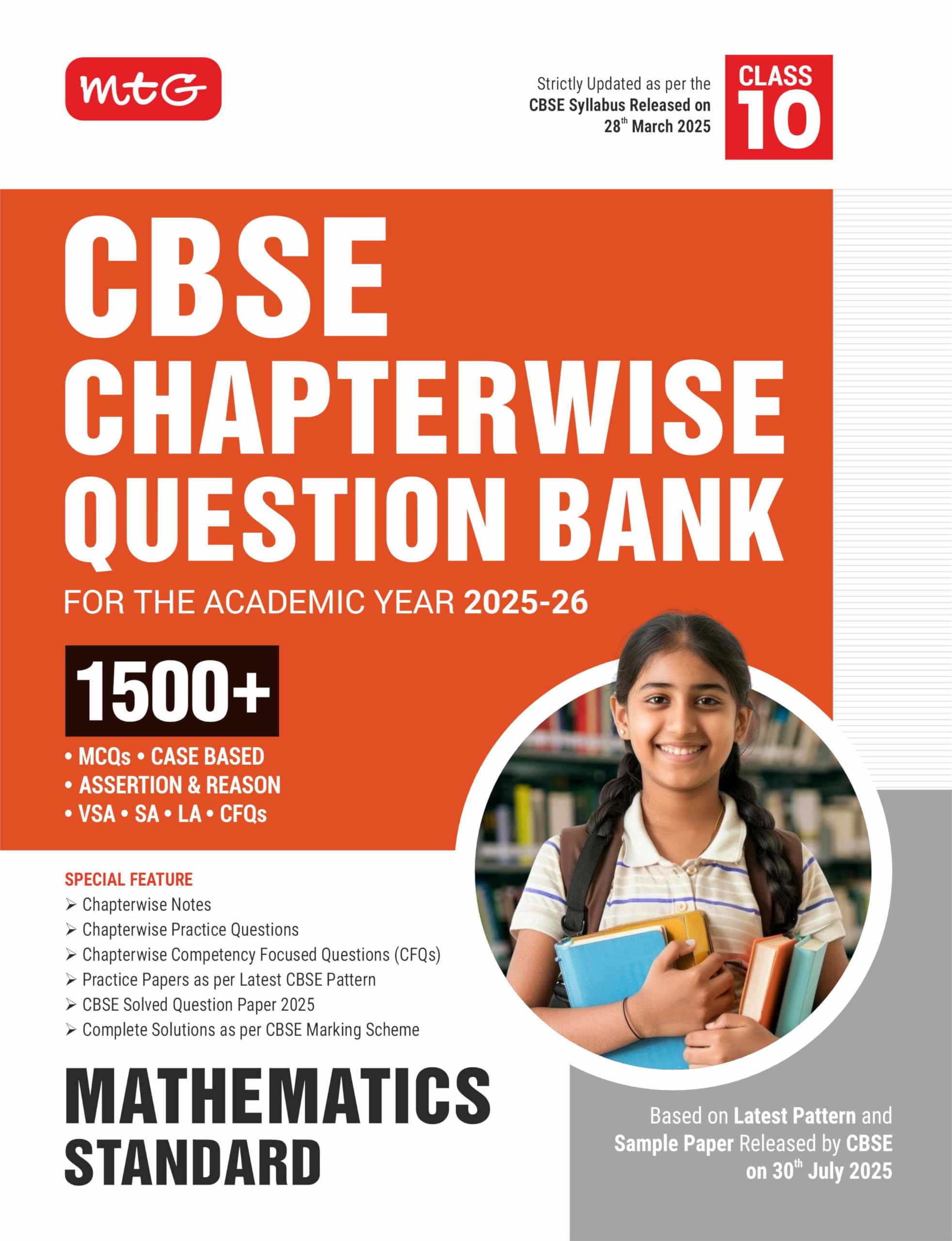 MTG CBSE Chapterwise Question Bank Class 10 Mathematics Standard For 2026 Board Exam | Based on Latest CBSE Pattern Released on 