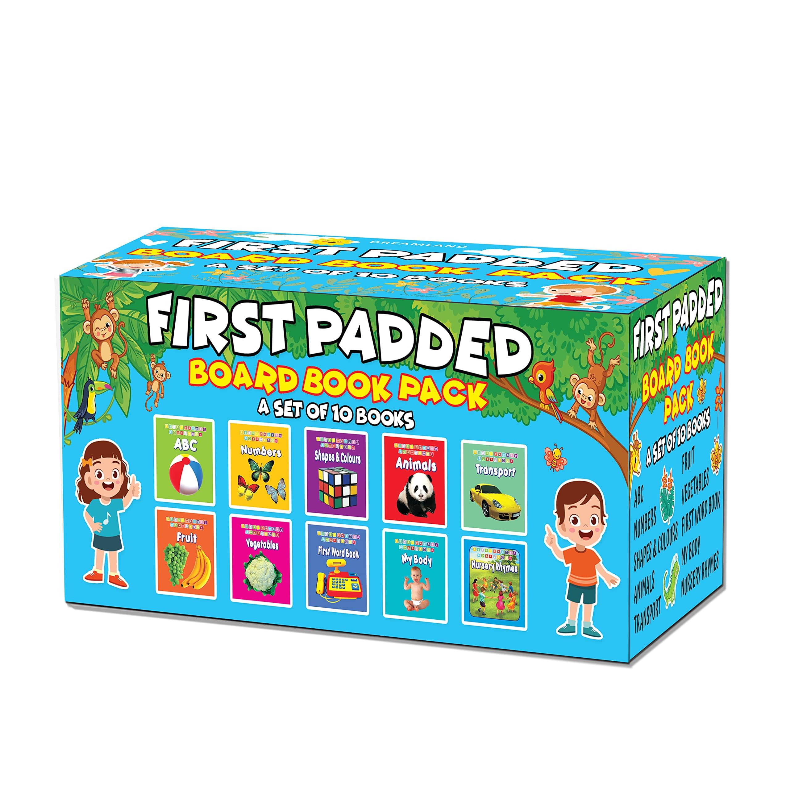 My First Padded Board Book  Gift Pack (10 Titles) | Complete Early Learning Set for Toddlers Ages 02 | Includes ABC, Numbers, 