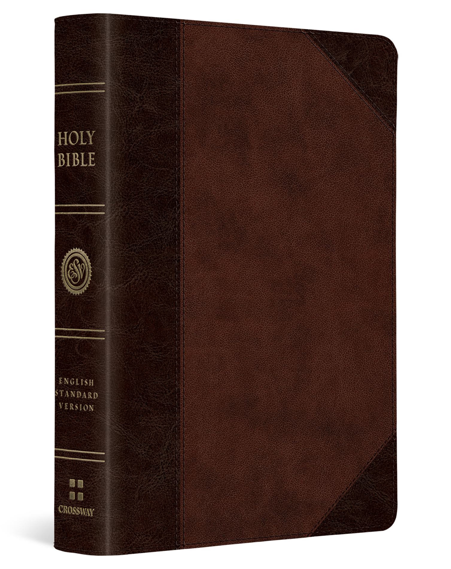 ESV Large Print(Font Size  8 pt) Compact Bible (TruTone, Brown/Walnut, Portfolio Design)