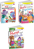 Sawan Set Of 3 Books Kids Board Moral Stories (Ele And Her GranmotherS Glasses, Glutty Learns His Lessons, Nutty And Birdie)