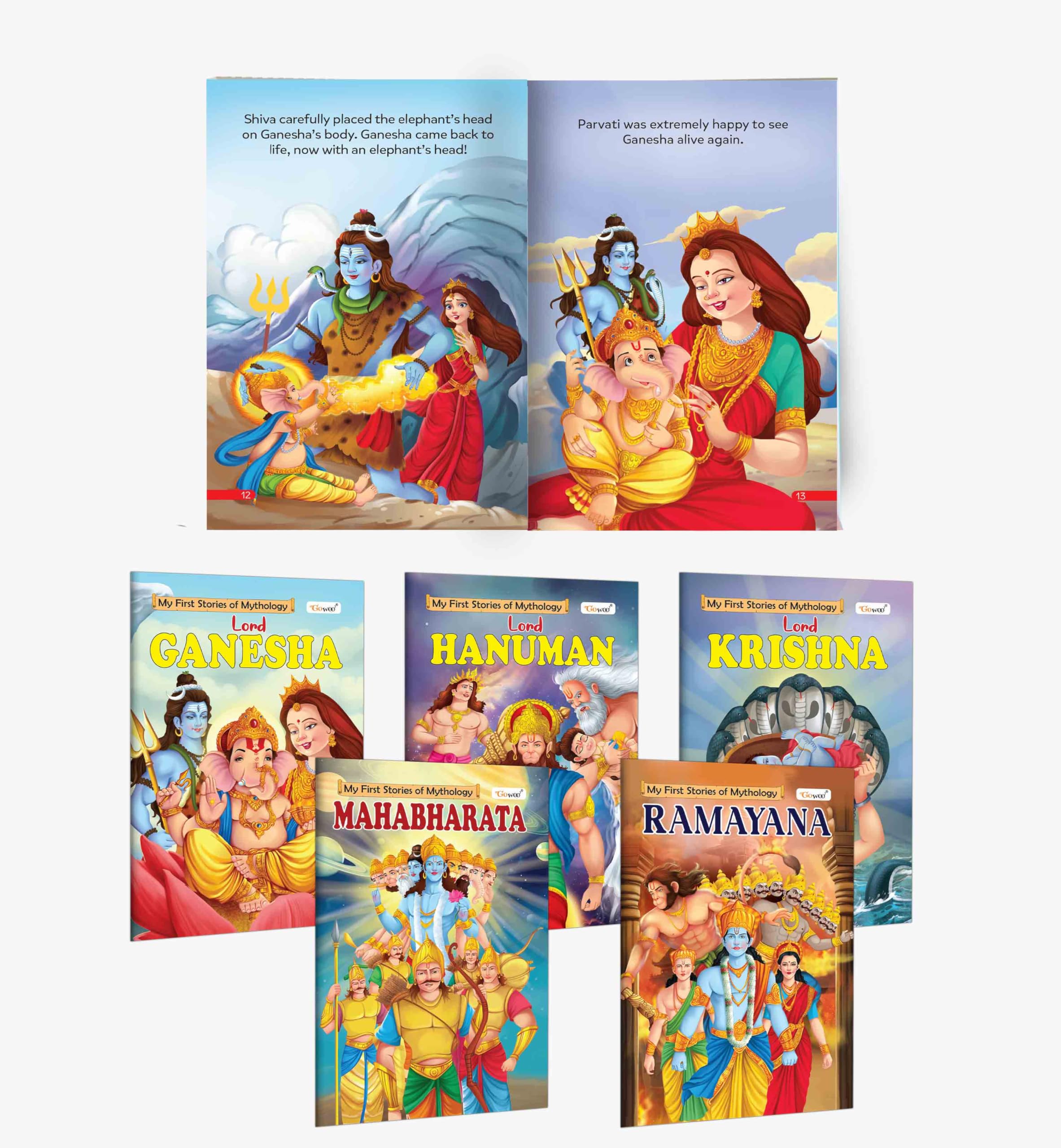 Ganesha, Hanuman, Krishna, Mahabharat and Ramayan  My First Mythology Story : educational mythology books for kids, early reade