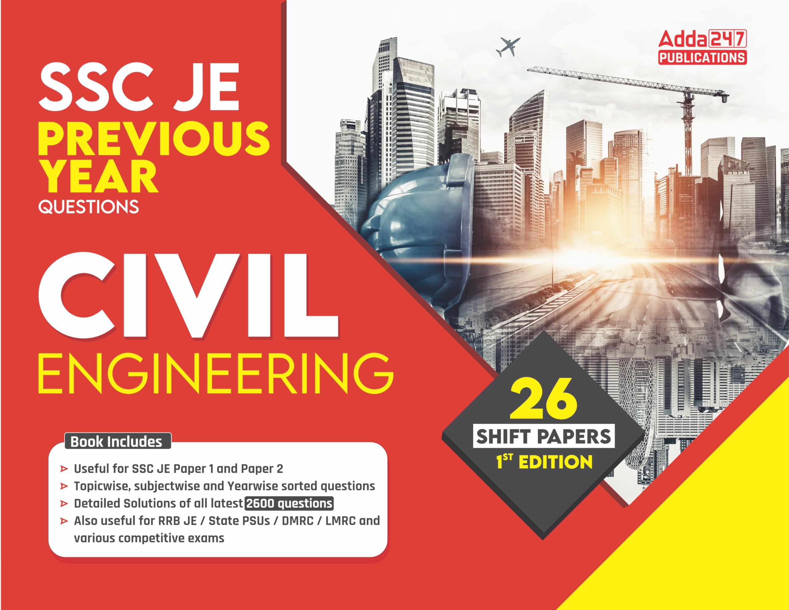 Ssc Je Civil Engineering Previous Year Questions Book (English Printed Edition) By Adda247