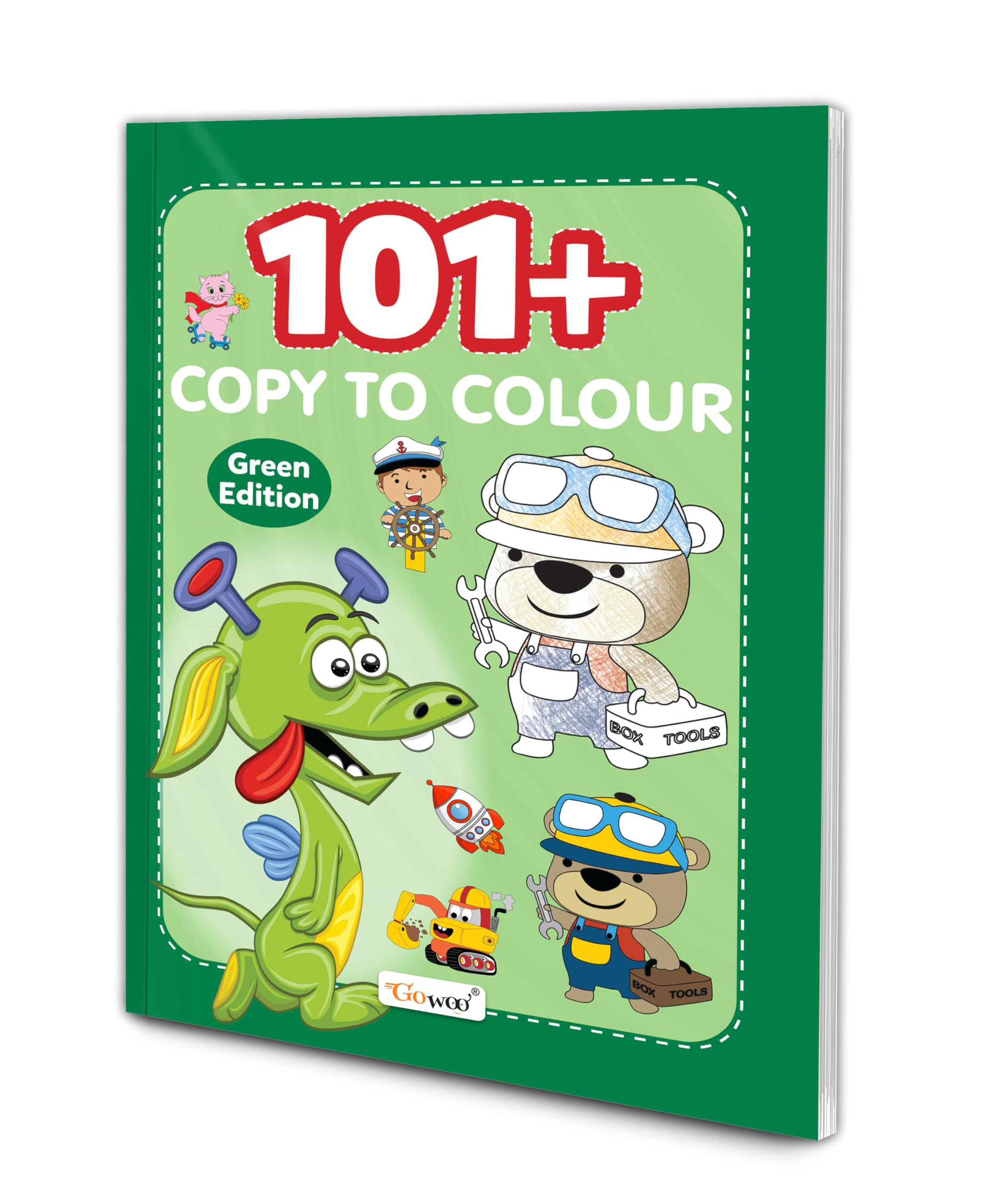 101+ Copy to Colour  Green Edition : Engaging Colouring Book for Preschool Kids, UKG Colouring Activity for Kids, Creative Col