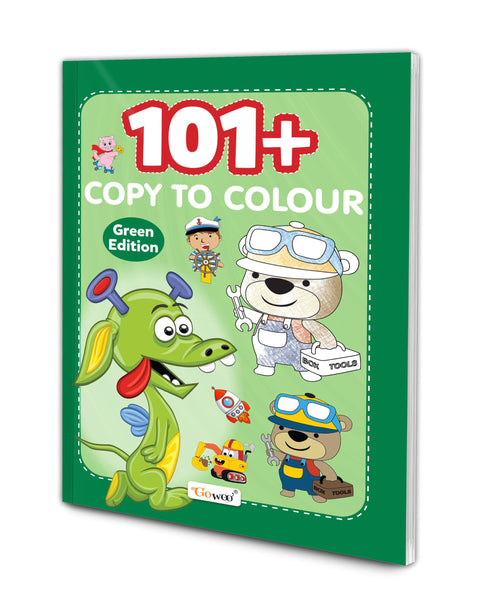101+ Copy to Colour  Green Edition : Engaging Colouring Book for Preschool Kids, UKG Colouring Activity for Kids, Creative Col