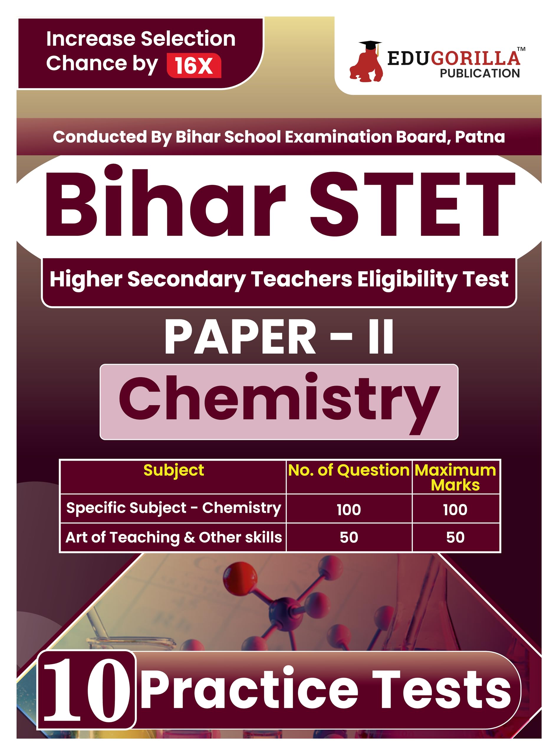 Bihar Stet Paper Ii : Chemistry 2024 (English Edition) | Higher Secondary (Class 11 & 12)  Bihar School Examination Board (Bseb