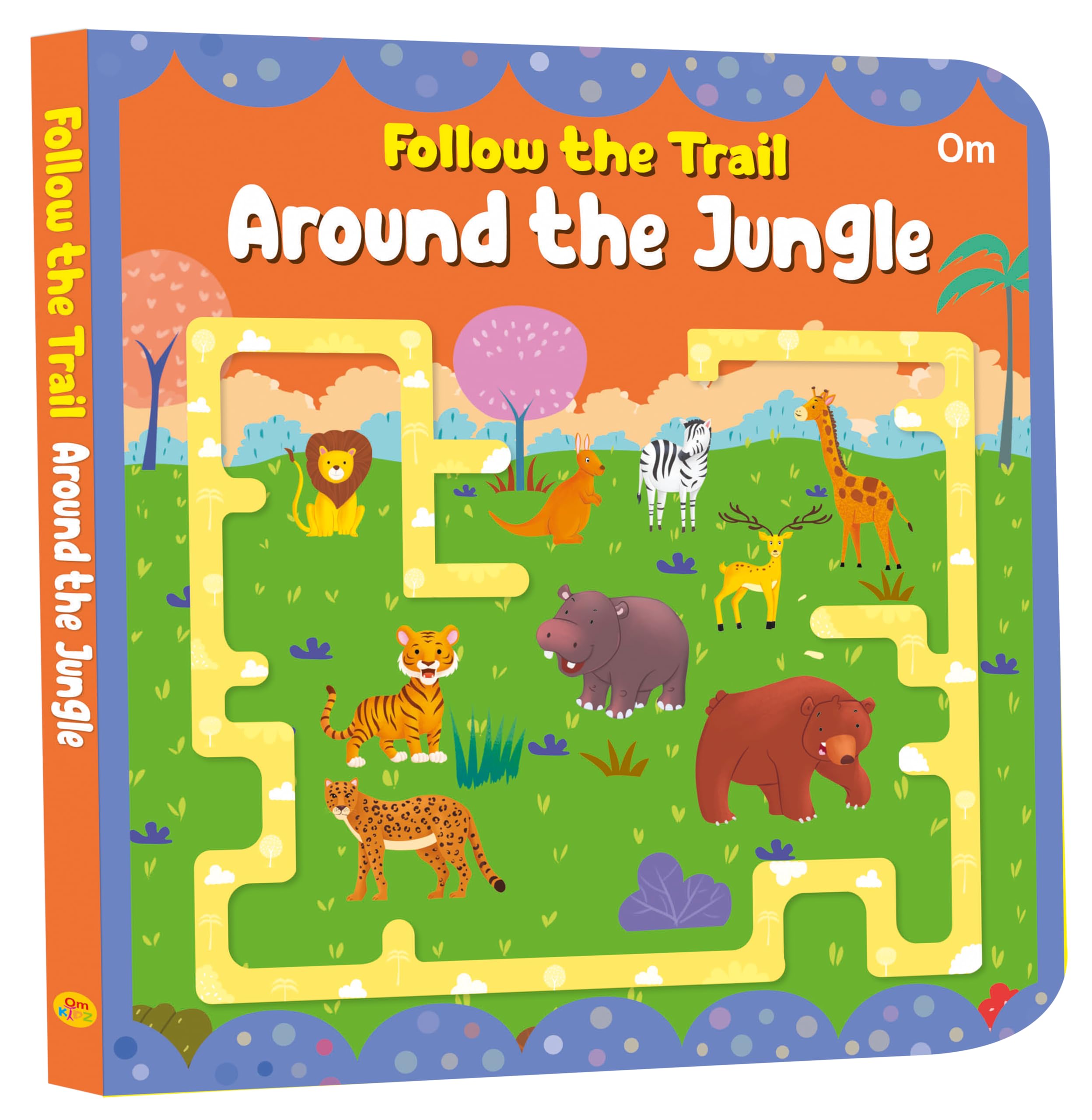 Board Book: Follow the Trail Around the Jungle Activity Book for Children Age 35 Years