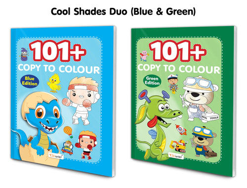 101+ Copy to Colour  Blue & Green Edition : Fun Colouring Books for Kindergarten, Interactive Colouring Activities for Childre