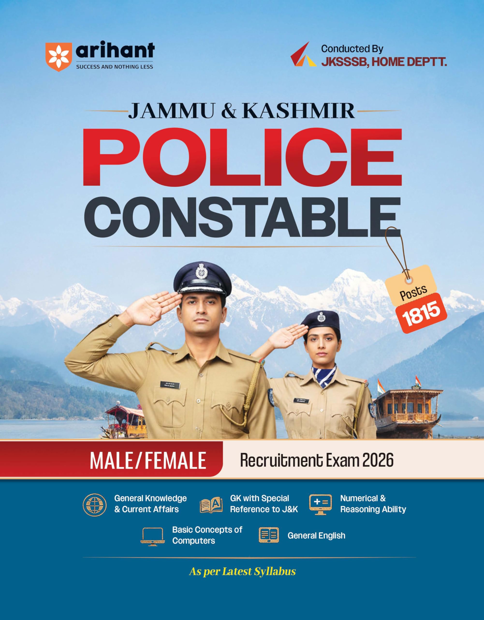Arihant Jammu & Kashmir Police Constable Recruitment Exam 2026 | JKSSSB Home Dept | Male/Female | General Knowledge, Current Aff