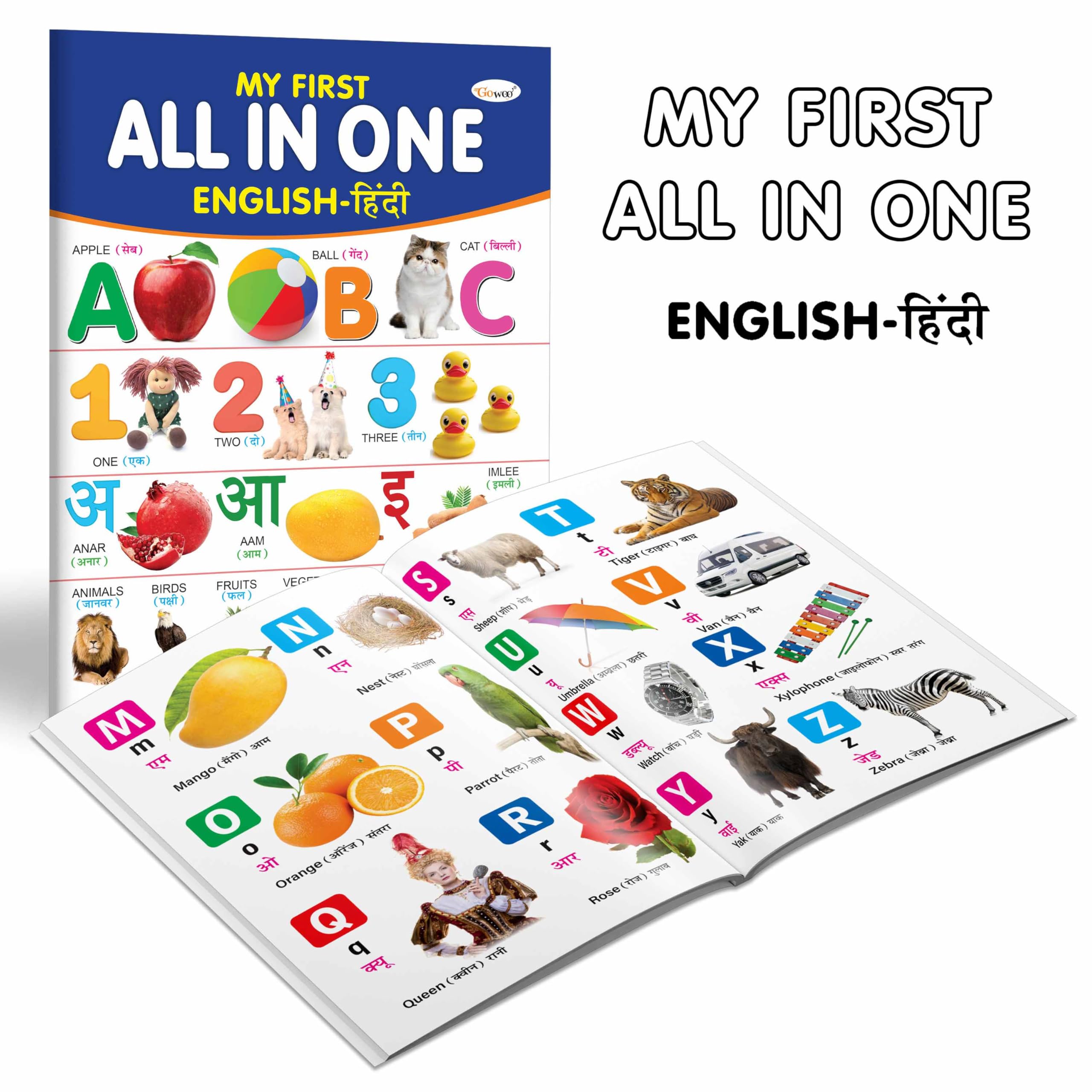 My First All in One (EnglishHindi) Can be Wiped Clean : My first learning book for kids, All in one bilingual wipe clean, Educ