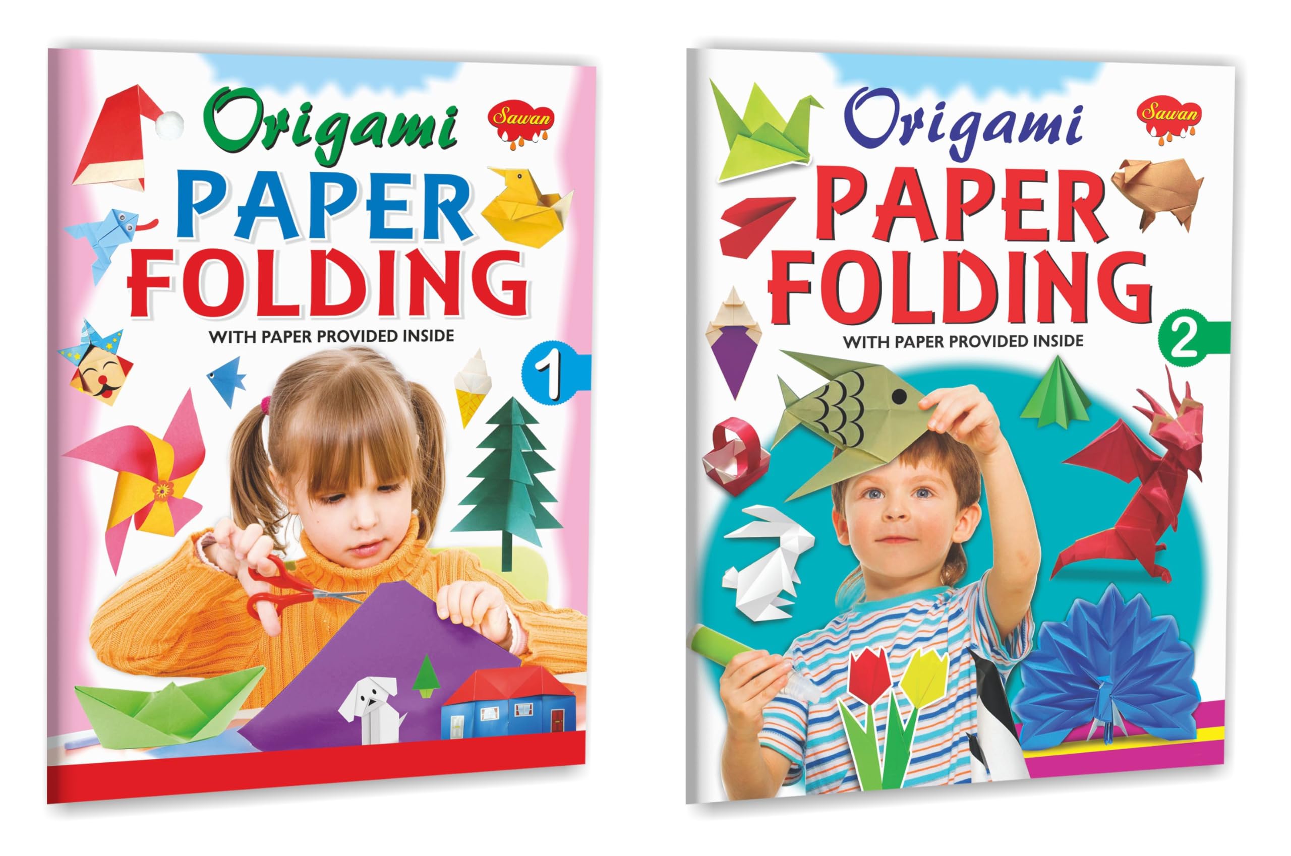 Set Of 2 Books, Origami Paper Folding1 And 2