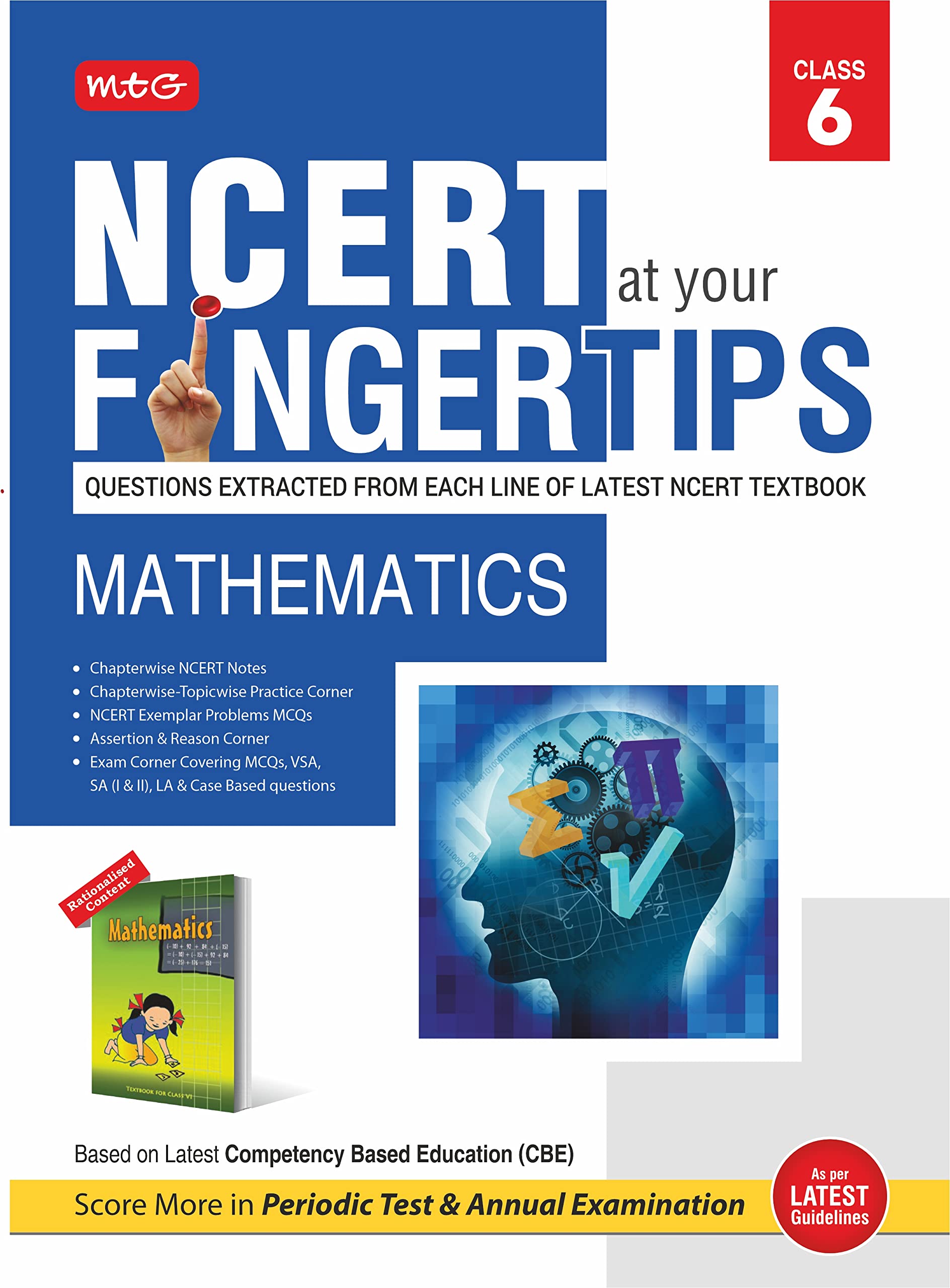 MTG NCERT at your Fingertips Class 6 Mathematics  Chapterwise Topicwise Practice Corner, NCERT Notes & Exemplar Problems MCQs, 