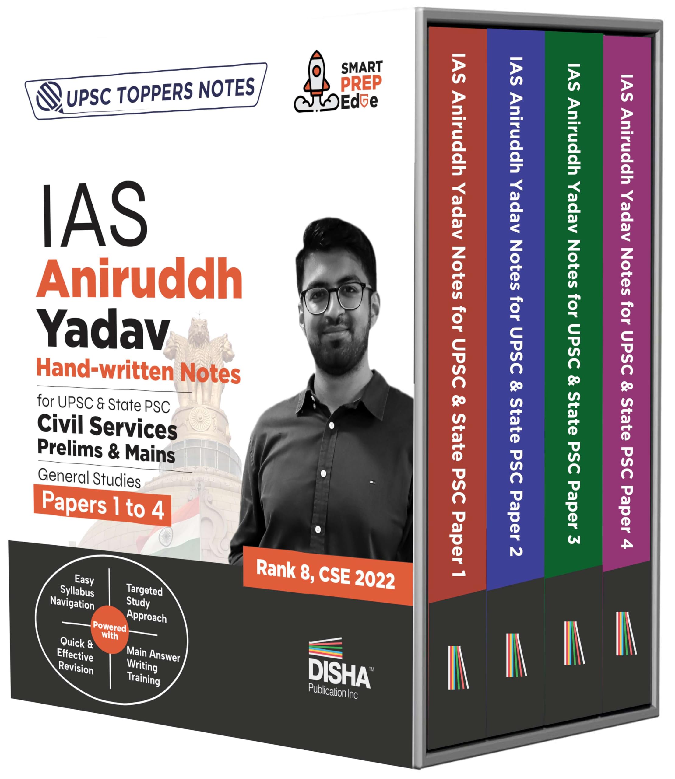 Combo (set of 4 Books) IAS Aniruddh Yadav Handwritten Notes for UPSC & State PSC Civil Services Prelims & Mains General Studies