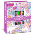 BRIJBASI Hello Friend Unicorns Colouring Combo Kit with 4 Neon Pens & 2 Glitter Tubes + 32 Pages Colouring Pad, 4+ yrs.