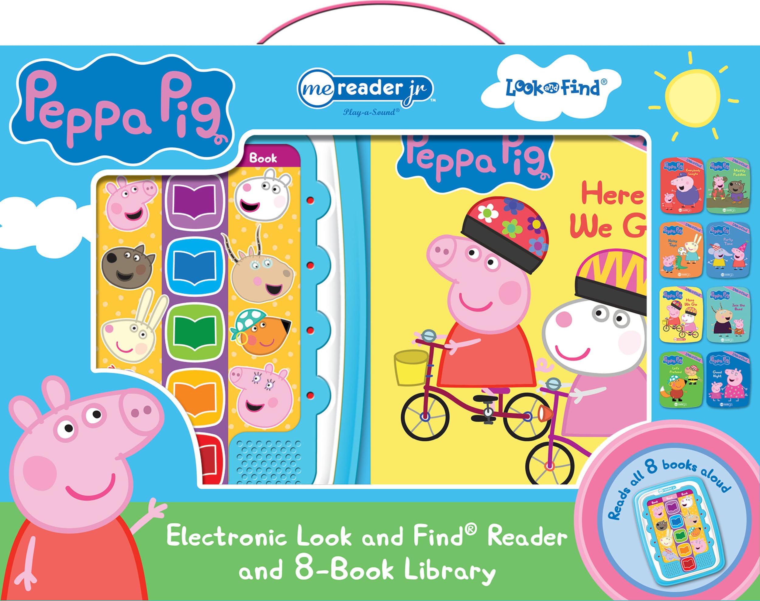 Peppa Pig  Electronic Me Reader Jr and 8 Look and Find Sound Book Library  PI Kids