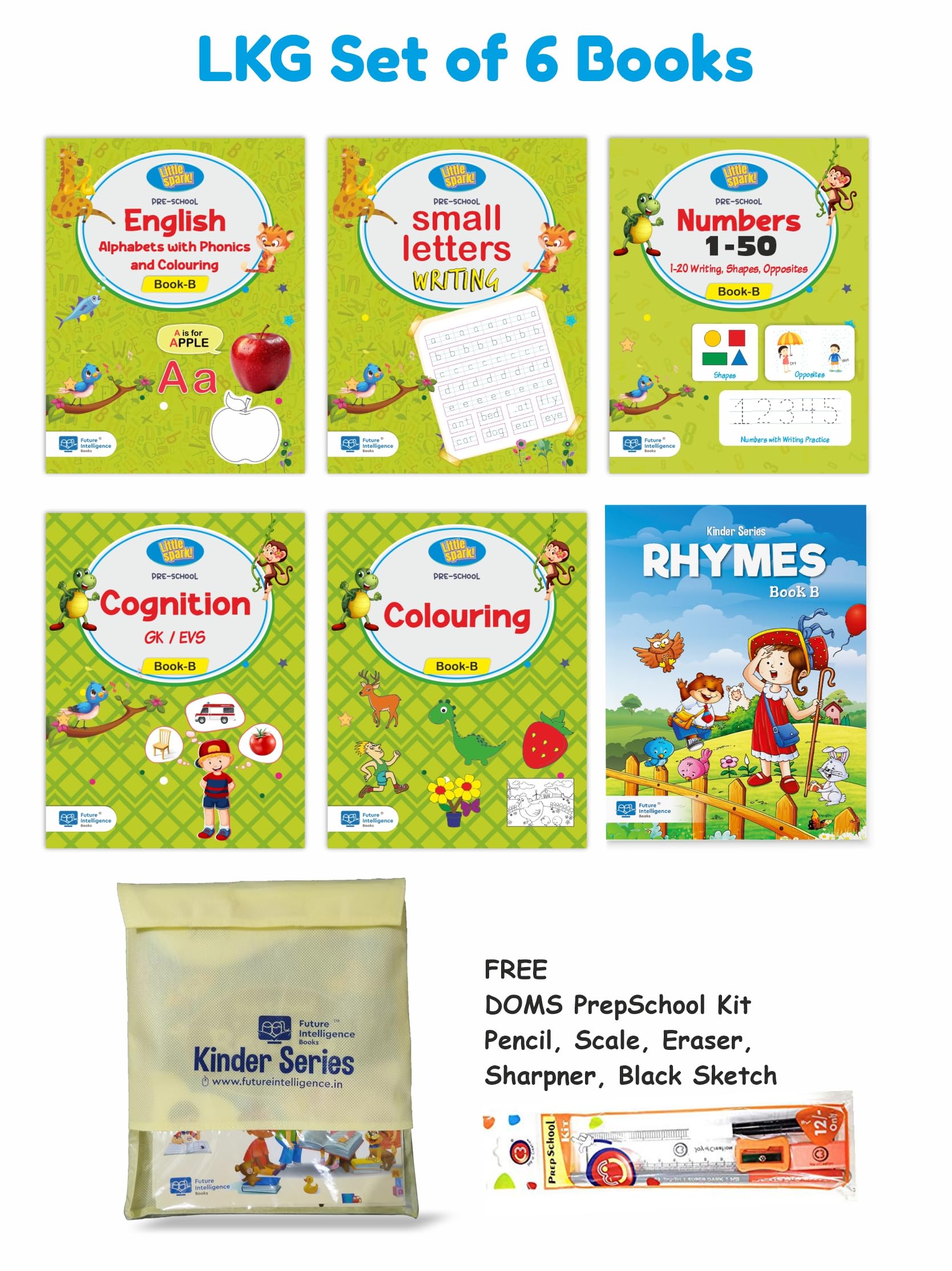 Kinder Series LKG text books for kids with Rhymes Book / Lower Kindergarten Books [364 pages] (Alphabets, Writing, Maths, GK or 