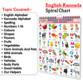 My First ALL IN ONE SPIRAL CHART ENGLISHKANNADA : With 16 Topics : (Big Fonts and Realistic Pictures) kids Chart