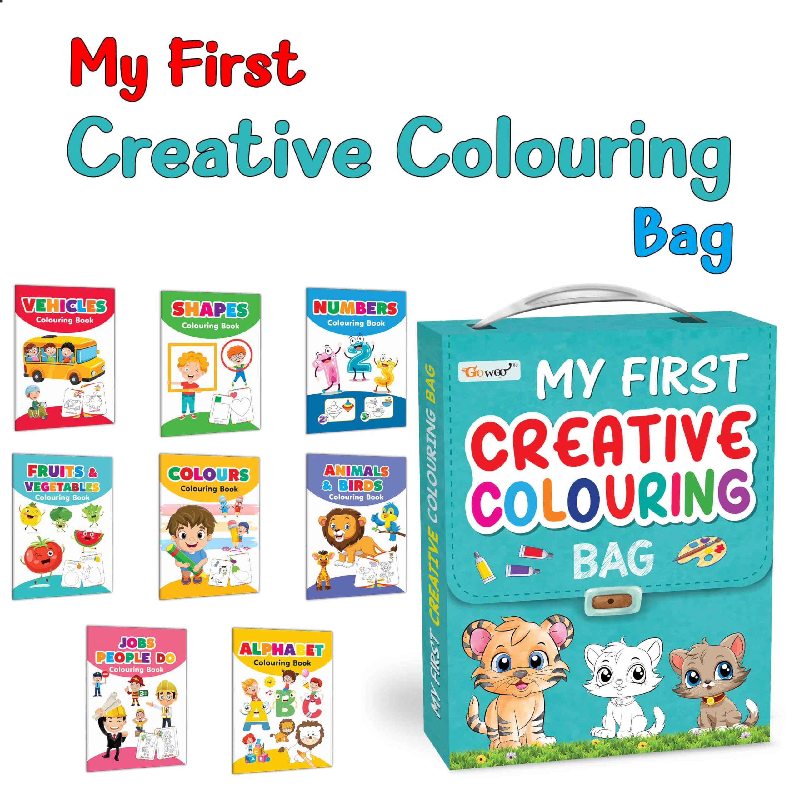 My first Picture Colouring library Bag : Learning book for kids, Educational picture books with Coloring for toddlers, Collectio