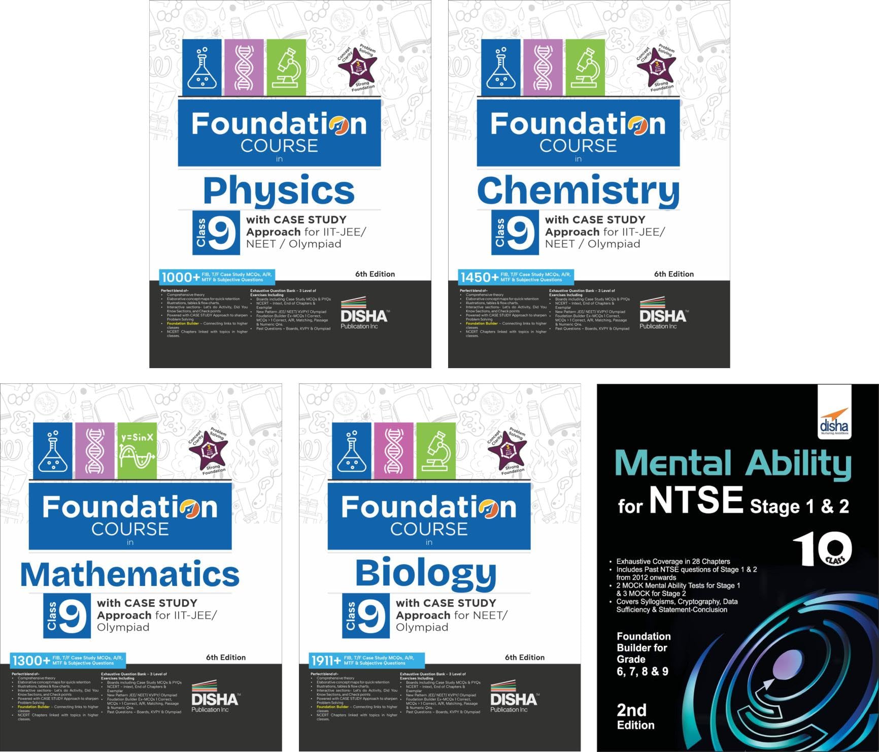 Foundation Course In Class 9 Physics, Chemistry, Mathematics & Biology With Case Study Approach & Mental Ability Book For Iit Je