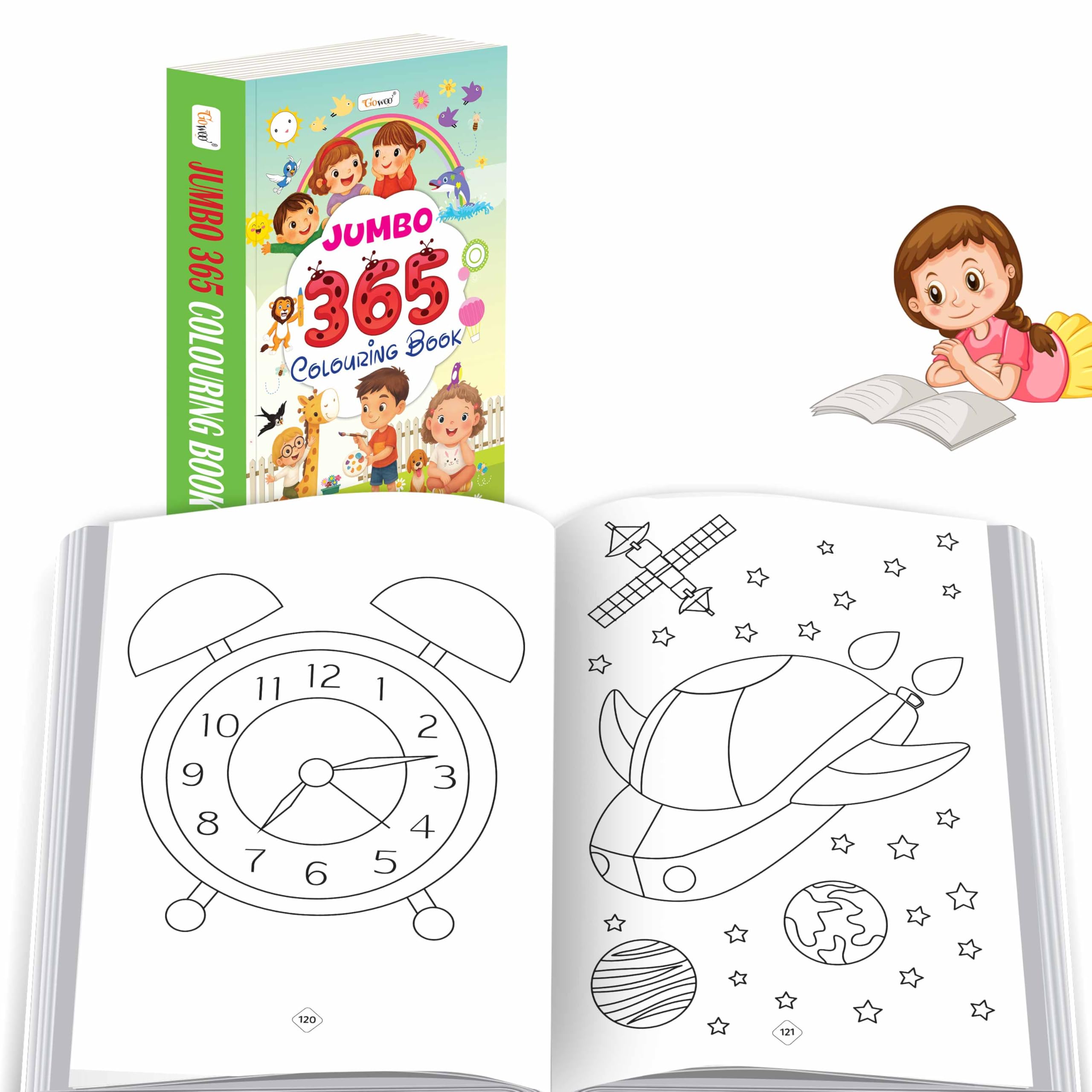 JUMBO  365 Colouring Book : Book for preschoolers, Colouring book for kids, toddlers educational book, Early learners colourin