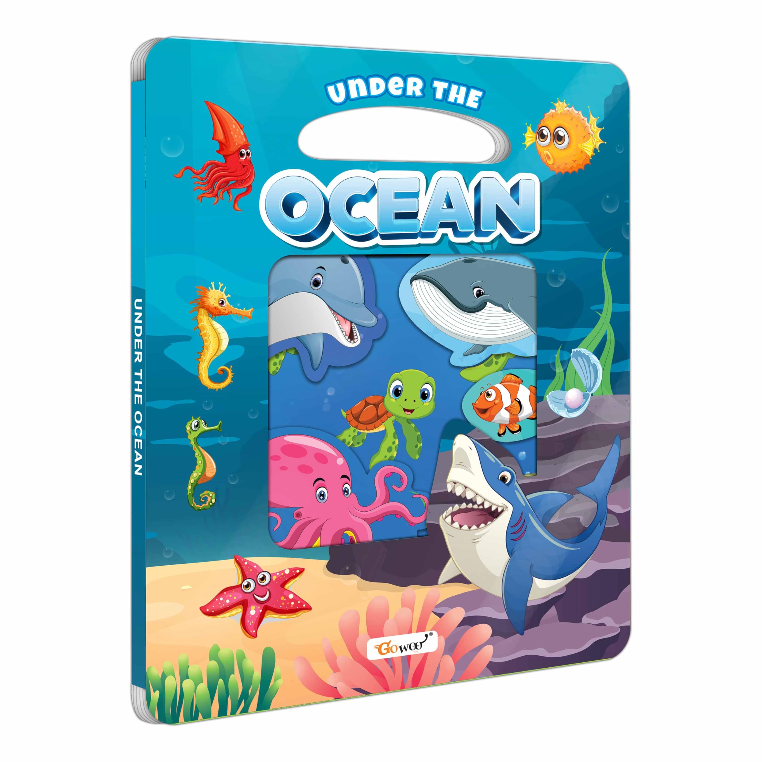 Under the Ocean Window Cut Board Book : Educational Picture Book for Kids, Early Learning Board Book with Sea Animals, Fun Wind