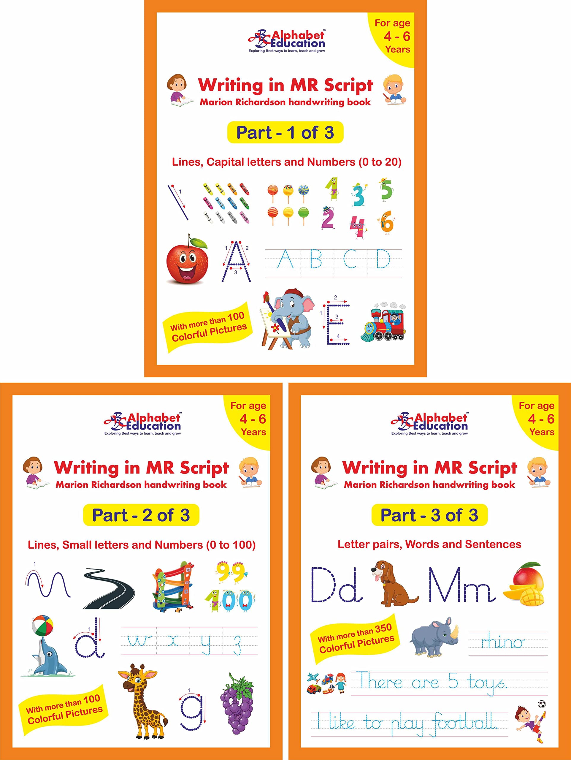 Writing In Mr Script  Marion Richardson Handwriting Book (Set Of 3 Books)  Early Learning And Handwriting Practice Books  For