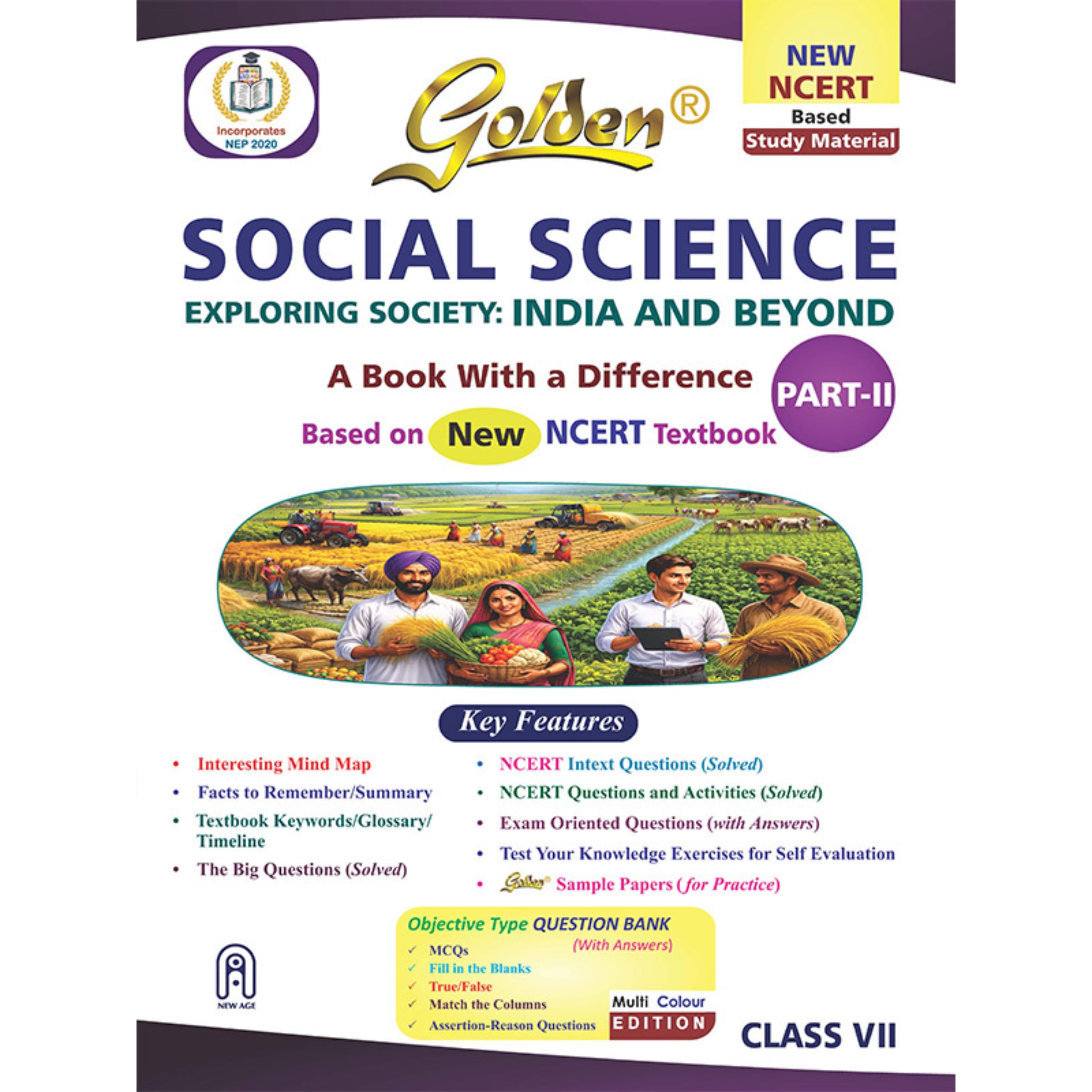 Golden Social Science Study Material Based On New Ncert Exploring Society: India And Beyond Part2 Class7 | Cbse 2026 Exams | N