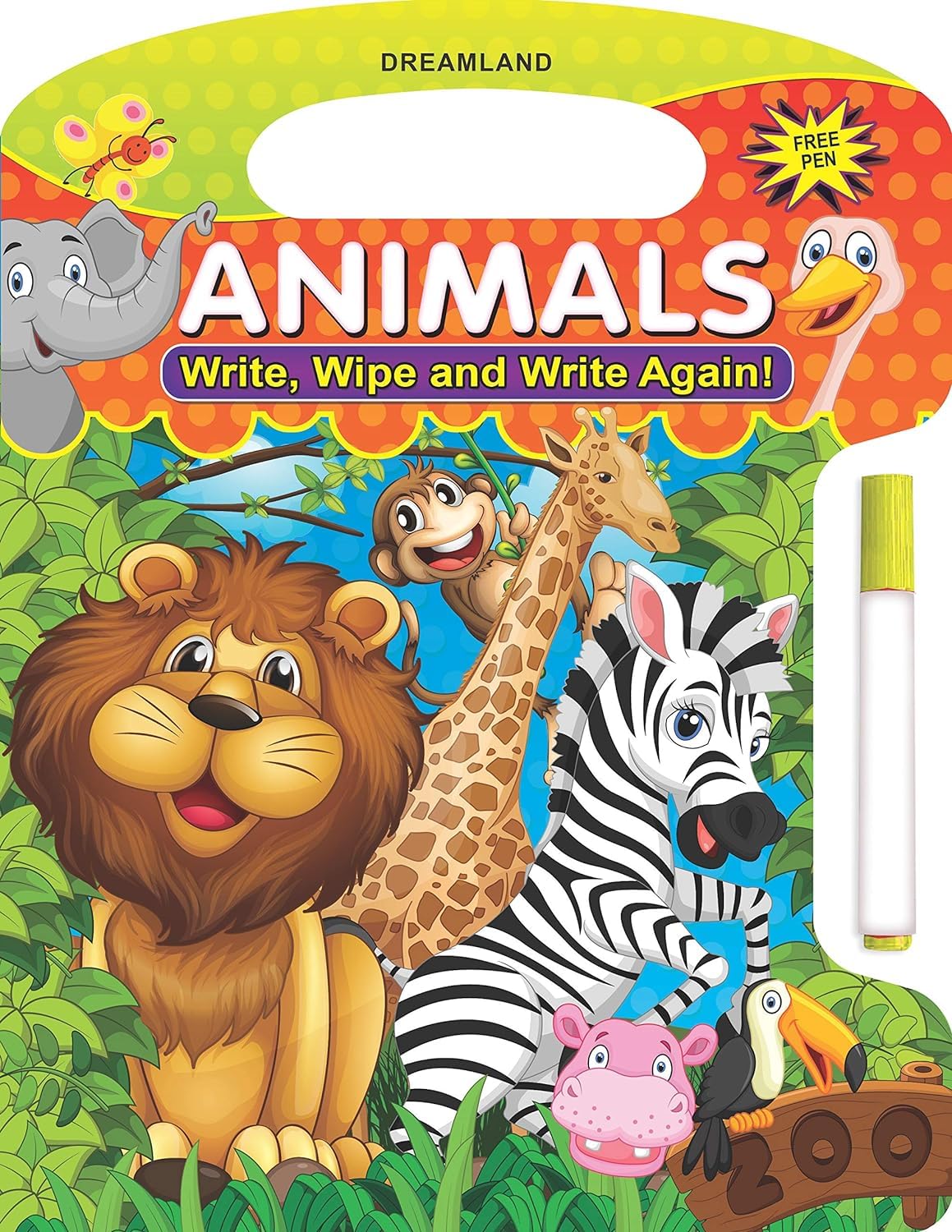 Write and Wipe Animals Activity Book for Kids Age 24 | Reusable WipeClean Learning with Marker Pen | Preschool Fun with Early 