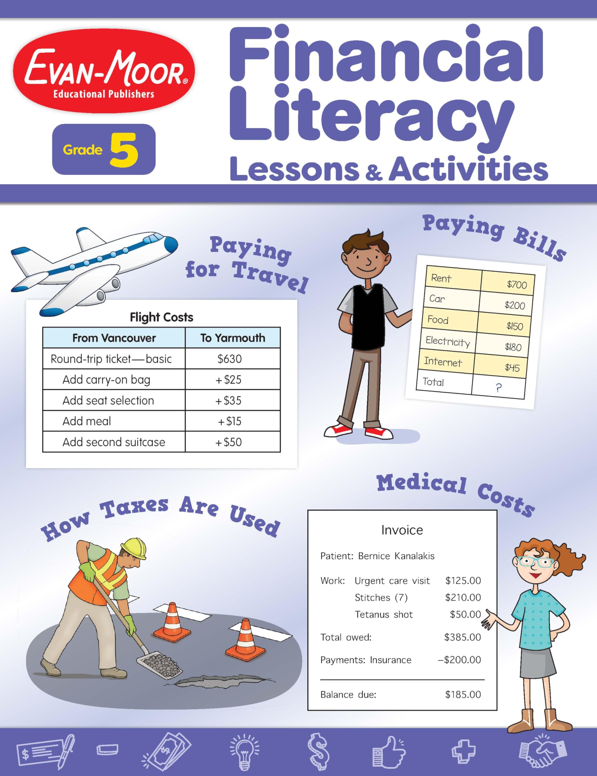 Financial Literacy Lessons and Activities for Grade 5 Teachers Resource Book, Reproducible Worksheets, Homeschool Resources, Cla
