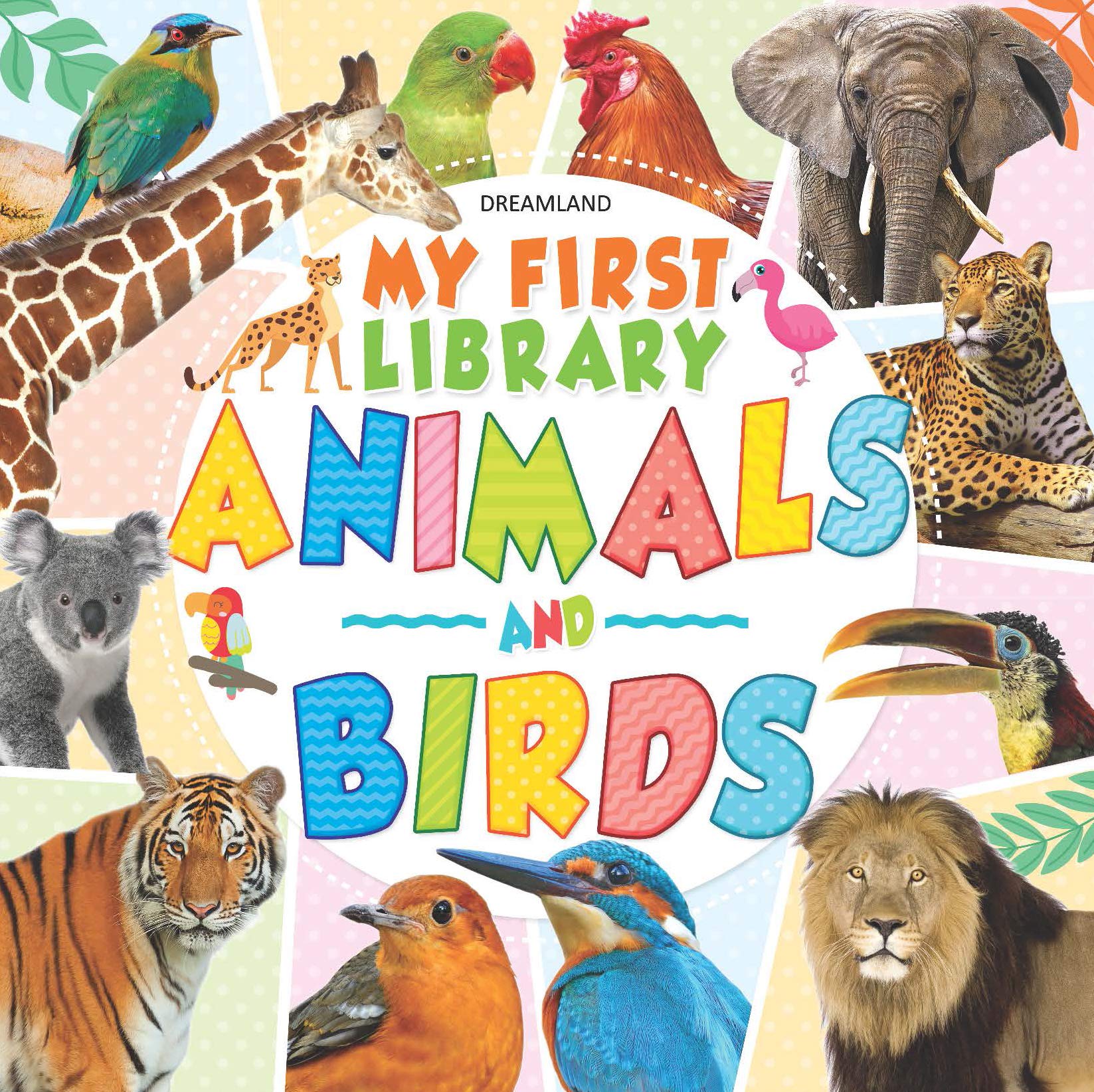 My First Library  Animals and Birds Book for Kids Ages 14 | Early Learning with Colourful Pictures, Object Recognition & Fun E