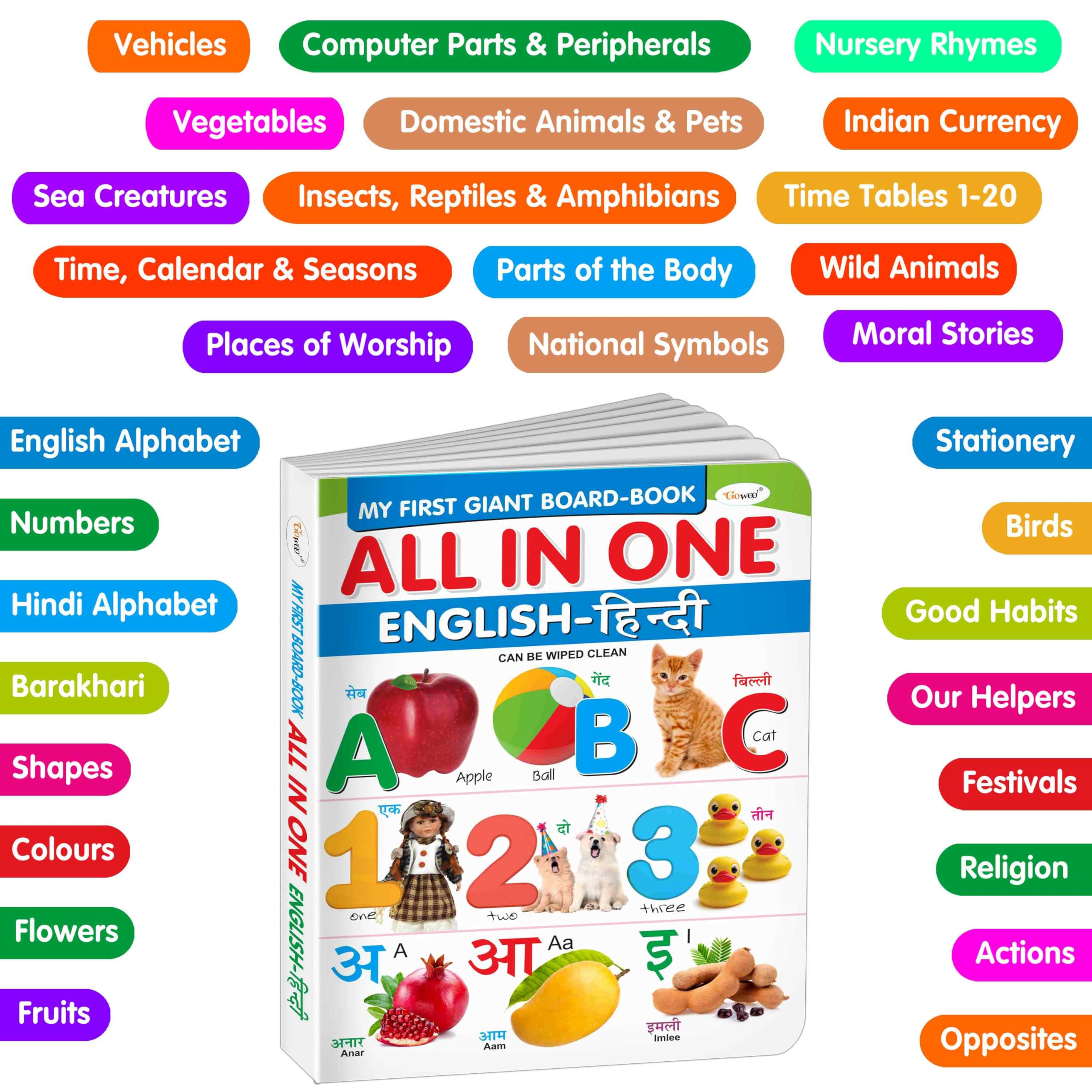 Lkg Class Picture Board Book : Board Books For Children, All In One essential Board Book, Gift For Kids My First Giant Board Boo