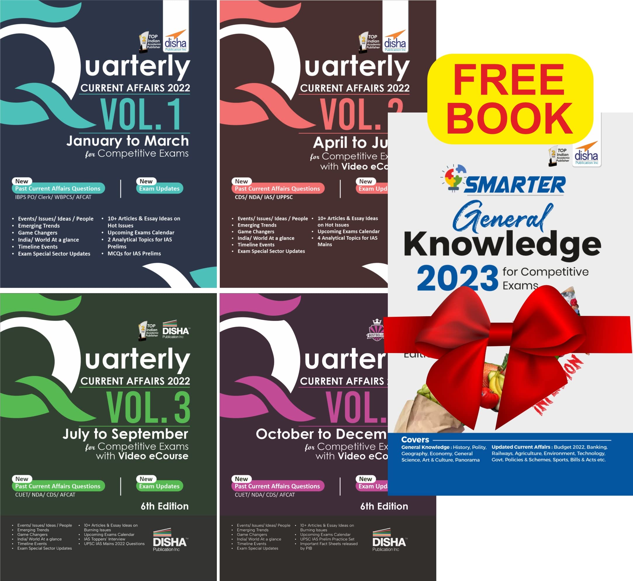 2023 Yearly Current Affairs Pack Of 4 Quarterly Issues (January To December 2022) For Competitive Exams With Free Smarter Genera