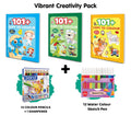 101+ Copy to Colour  Blue, Green & Yellow Edition with 12 Colour Pencils + 1 Sharpener + 12 Water Colour Sketch Pens : SkillE