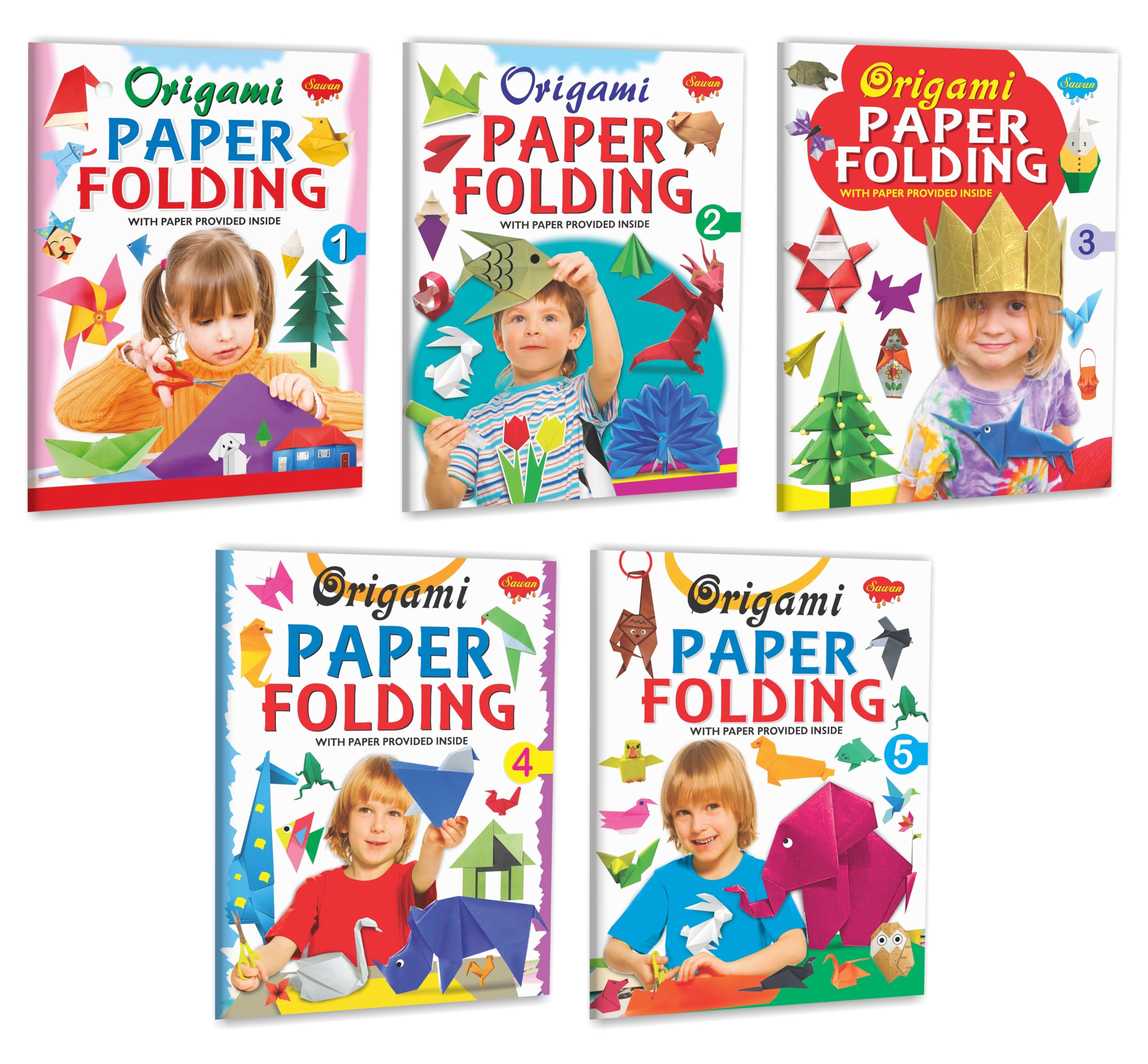 Origami Paper Folding Complete Combo | Pack Of 5 Activity Books | With Paper Provided