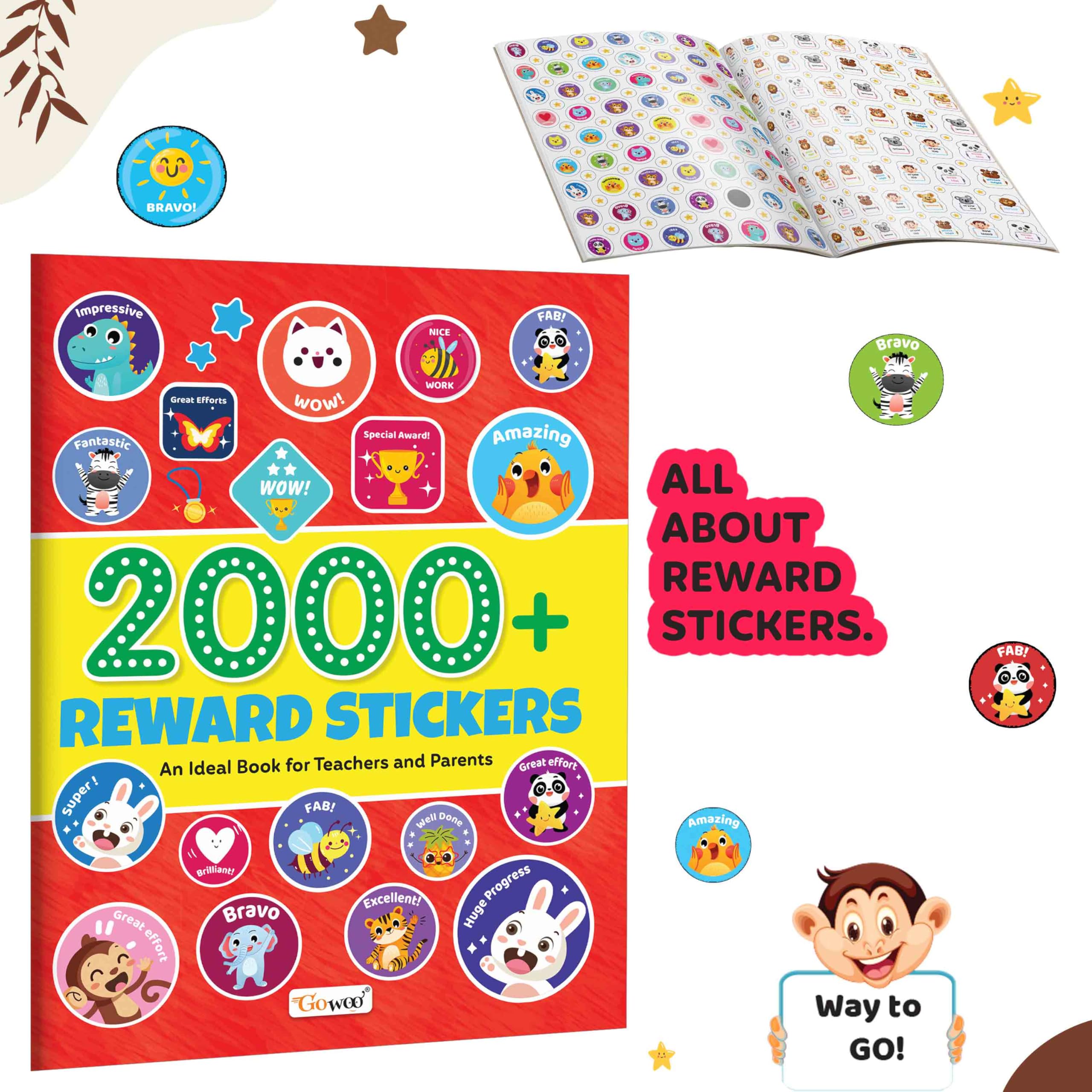 2000+ Reward Stickers : Kids Reward Stickers Book, Great for Teachers and Parents, Motivational and Fun Sticker Book with Over 2