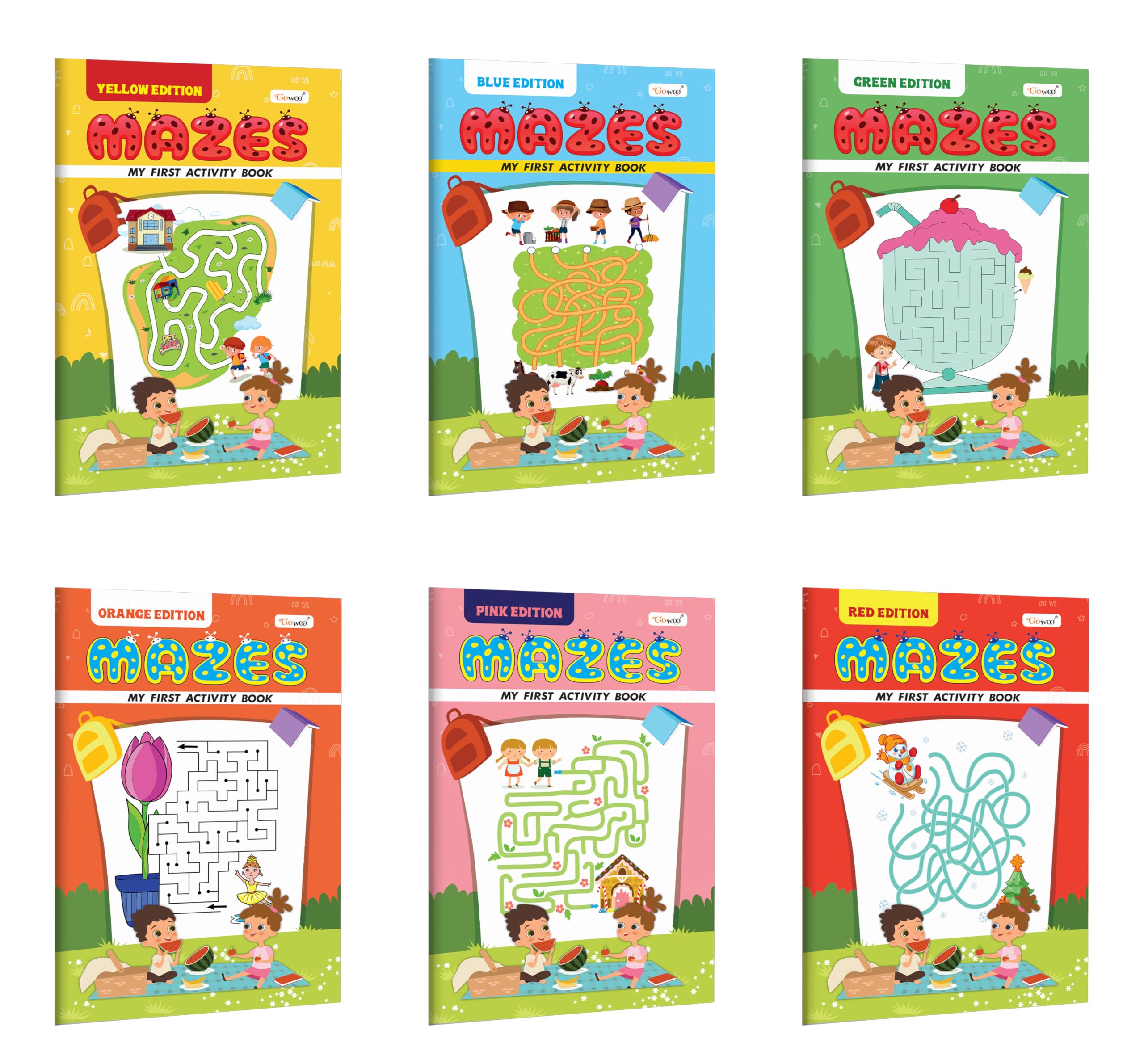 My First Activity Book Mazes  Yellow, Green, Blue, Pink, Orange and Red Edition : Brain boosting activities for kids, Activity 