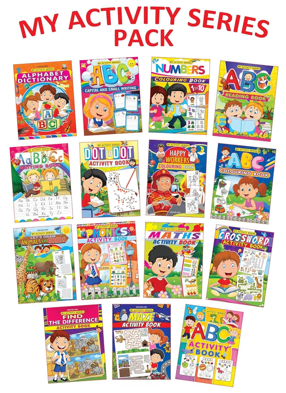 My Activity Series  Complete Set of 15 Titles | Early Learning & Activity Workbooks for Kids Ages 25 | ABC, Writing, Colouring