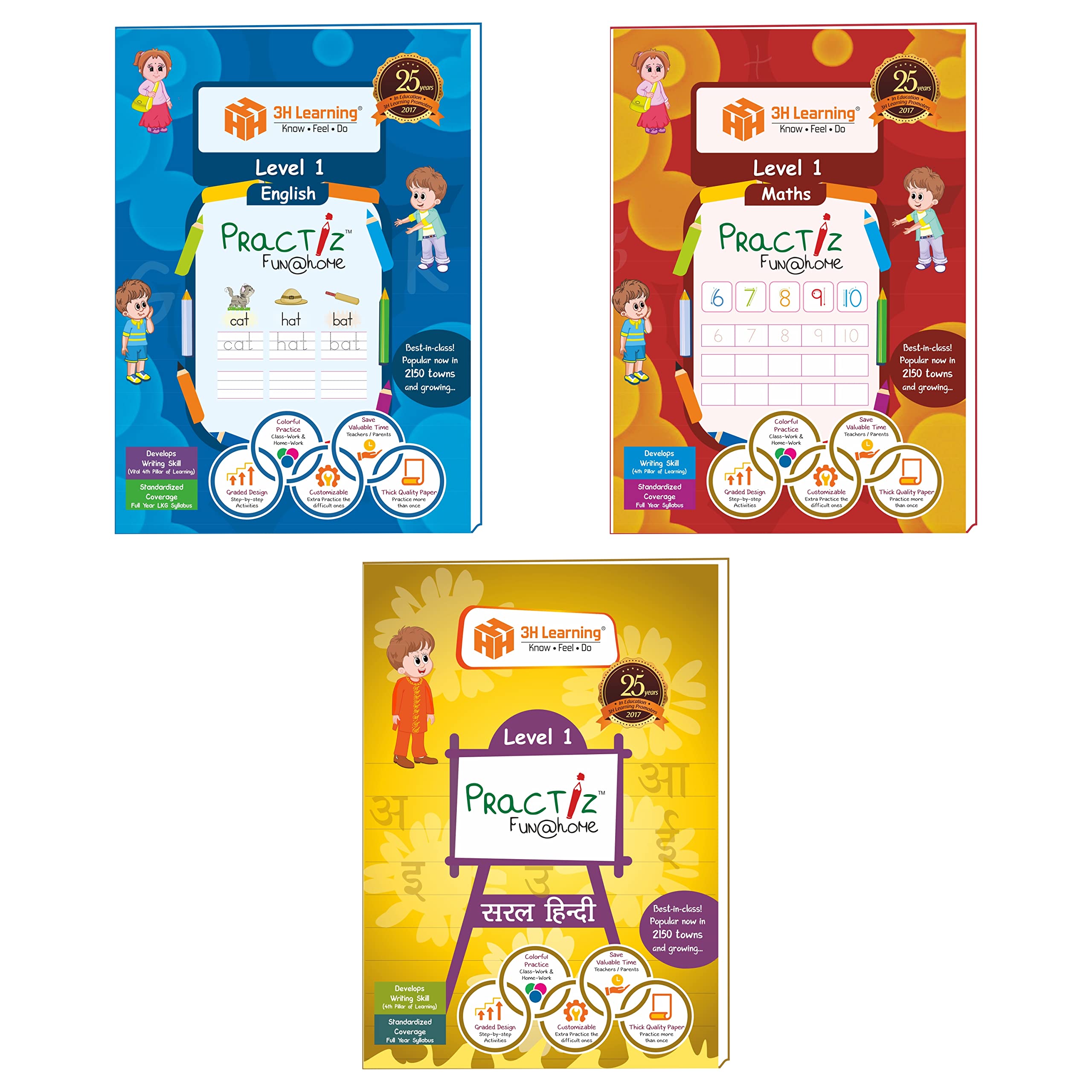 Lkg Kids 3  5 Yrs 240 Page 3 Books Pattern Copy Writing Practice English Maths Hindi Kg 1 Syllabus Learn Pencil Control Fine Mo