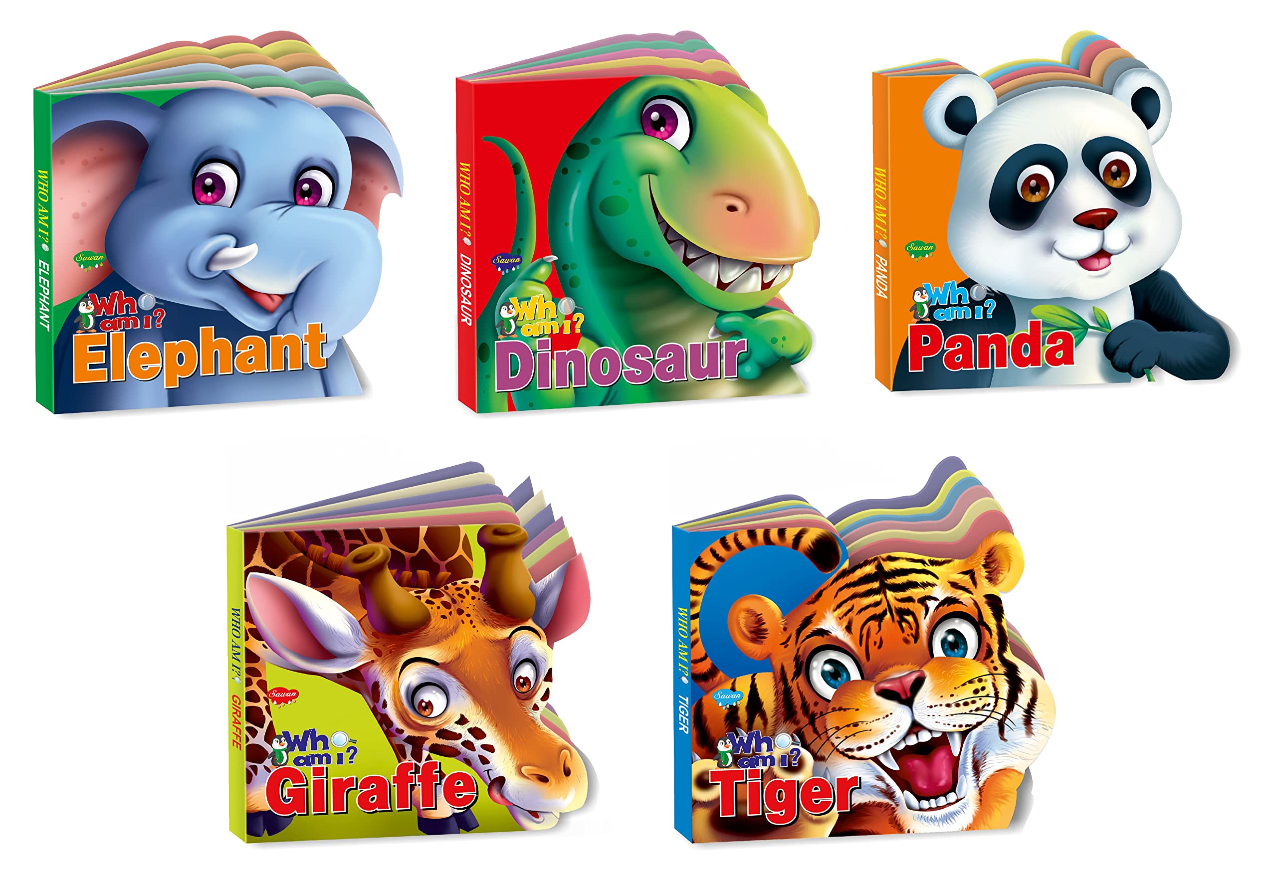 ToddlerS Amazing Animals | Pack Of 5 Books (V2) | Super Jumbo Combo For Collecters And Library Cut Out Die Cut Shape Learning Bo