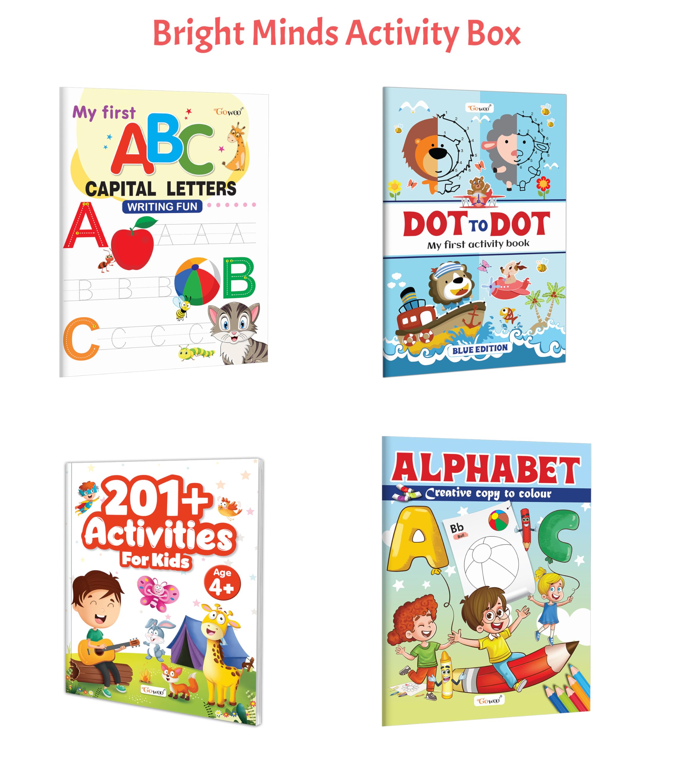 My First Writing & Activity Set: Capital Letters ABC Writing Fun, Dot to Dot (Blue Edition) and more : Writing practice for kid