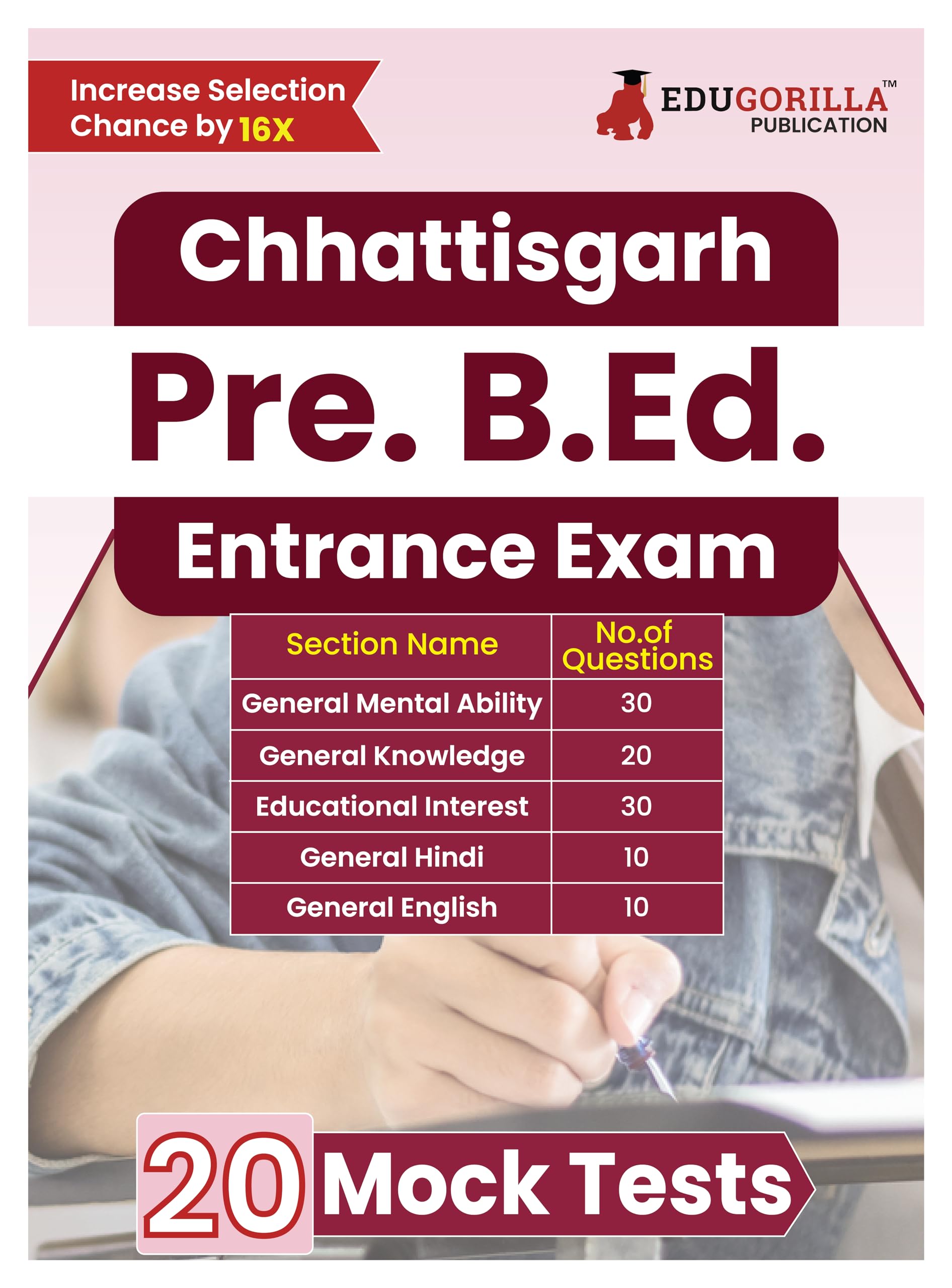 CG Pre B.ED 2024 : Chhattisgarh Pre Bachelor in Education Entrance Exam (English Edition) | 20 Full Length Mock Tests for Prepar