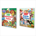Set Of 2 Story Books (151 Dinosaur Tales, 151 Farm Tales)