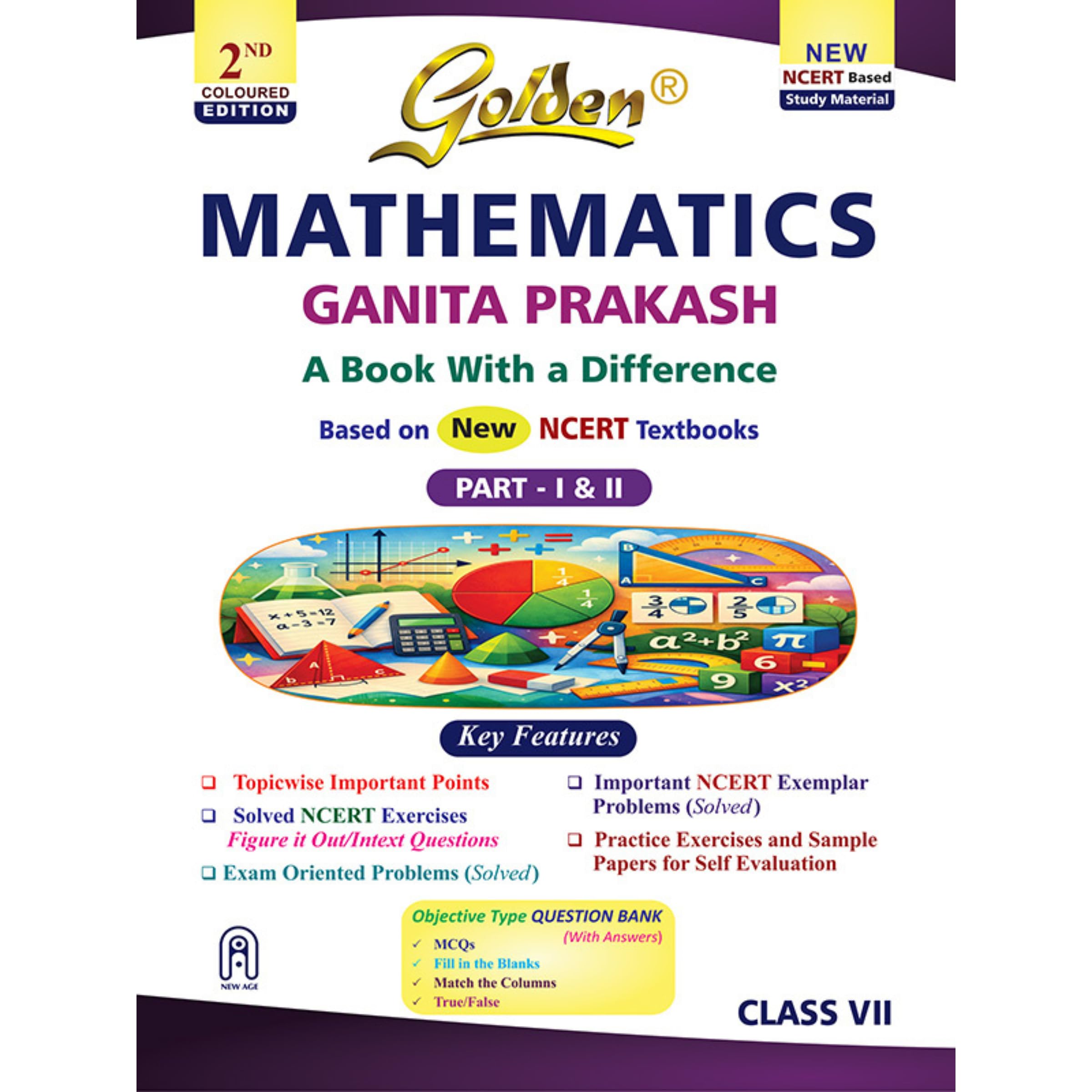 Golden Mathematics Study Material Based on NEW NCERT Ganita Prakash Part1&2 For Class 7 | For CBSE 2027 Exams | Summary | Figur