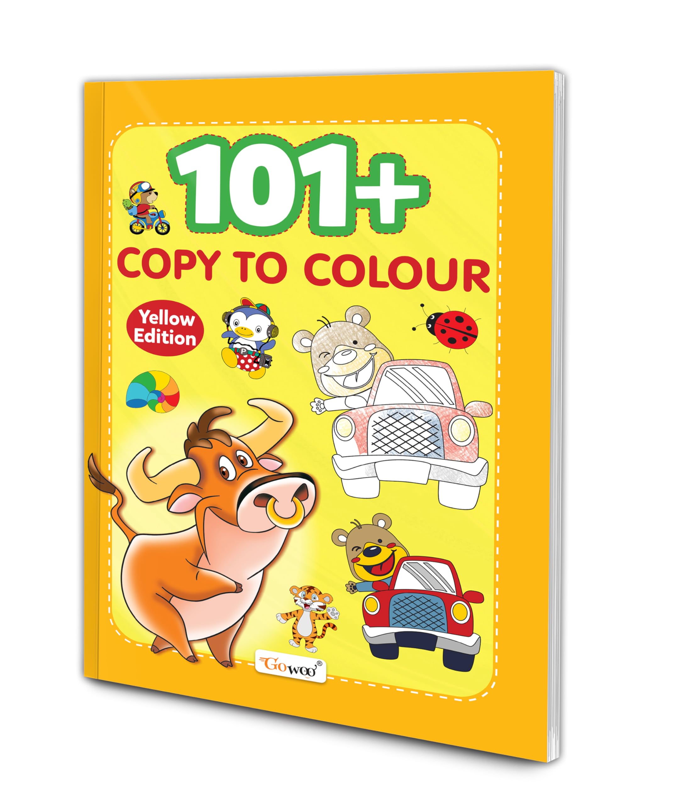 101+ Copy to Colour  Yellow Edition : Creative Colouring Activity for Kids, UKG Colouring Fun, Interactive Colouring Book for 