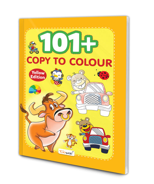 101+ Copy to Colour  Yellow Edition : Creative Colouring Activity for Kids, UKG Colouring Fun, Interactive Colouring Book for 