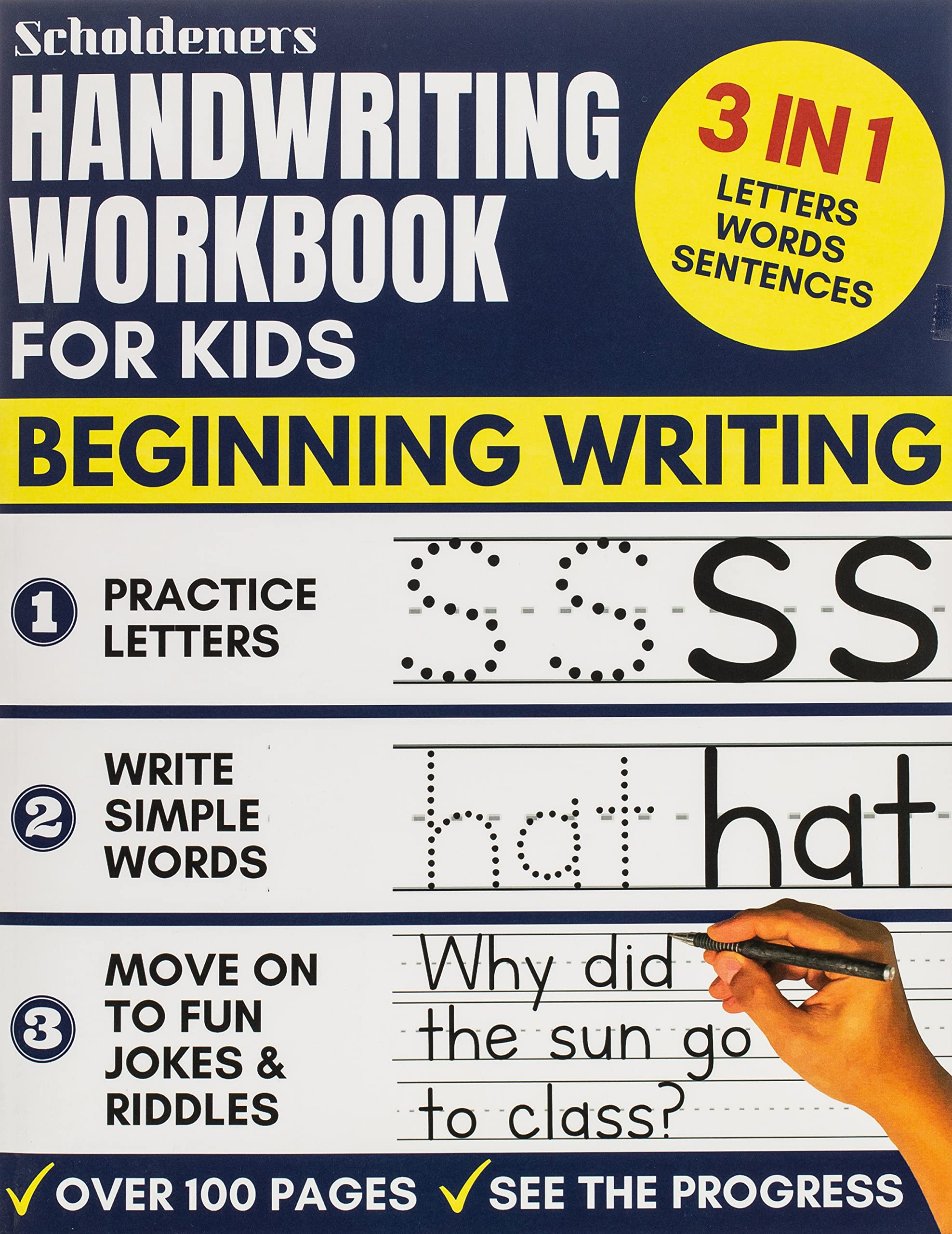 Handwriting Workbook for Kids: 3in1 Writing Practice Book to Master Letters, Words & Sentences