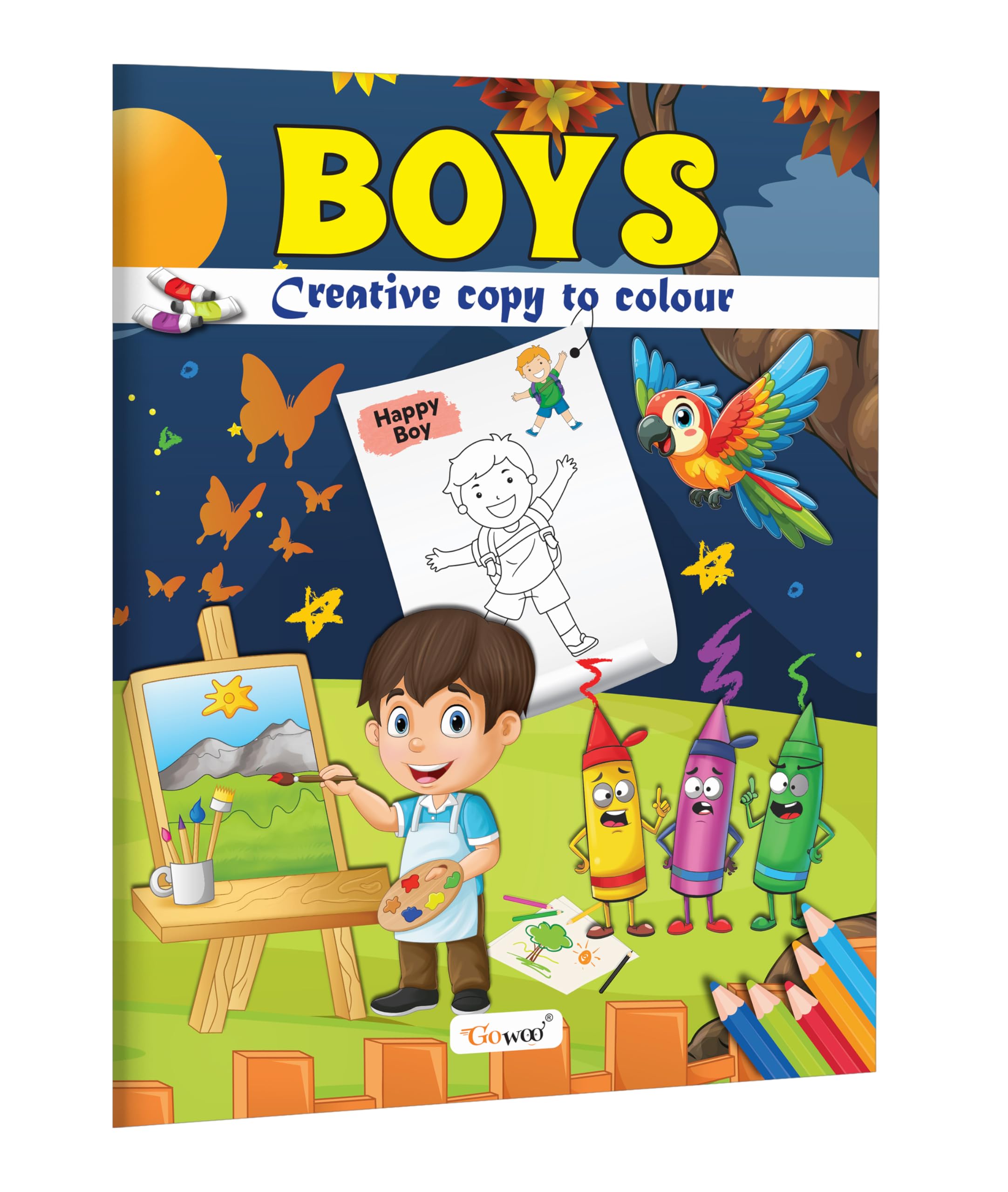 BoysCreative Copy to Colour : Shapes and Colors Learning Book for Toddlers, Creative Learning and Coloring for Kids, Fun Learni