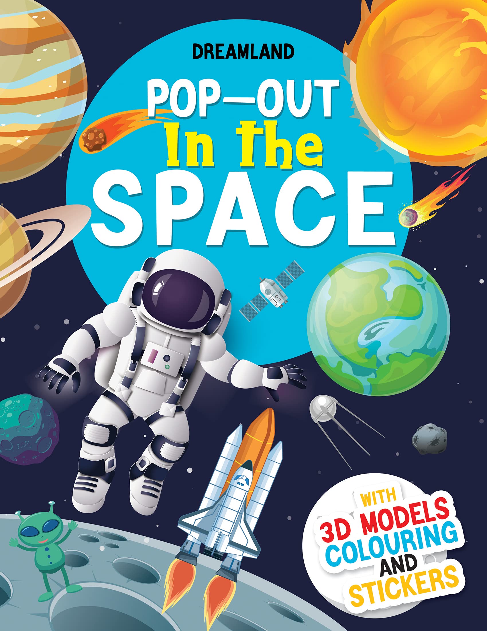 PopOut In The Space Book For Kids Ages 410 | With 3D Models, Coloring Pages & Stickers | Interactive Activity Book For Children